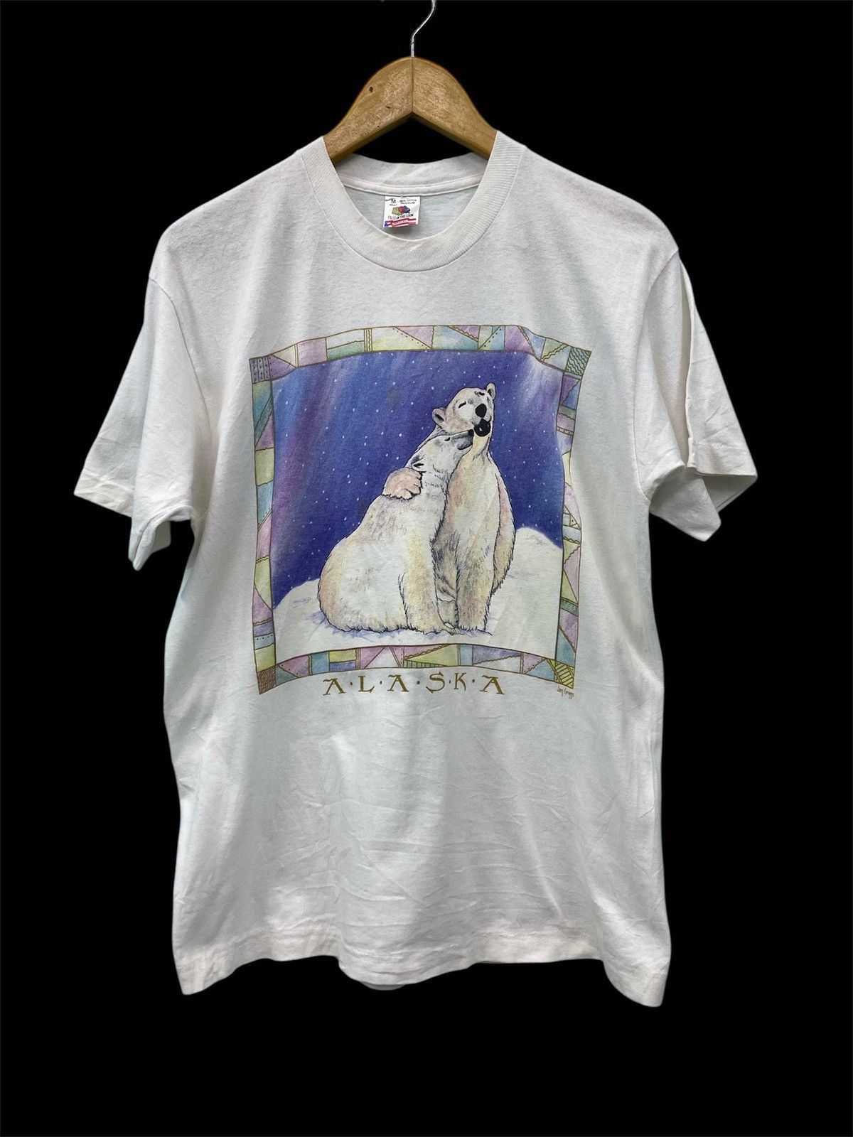 Fruit Of The Loom × Vintage Vintage 90s Fruit Of The Loom ALASKA tee Size US M / EU 48-50 / 2 - 1 Thumbnail