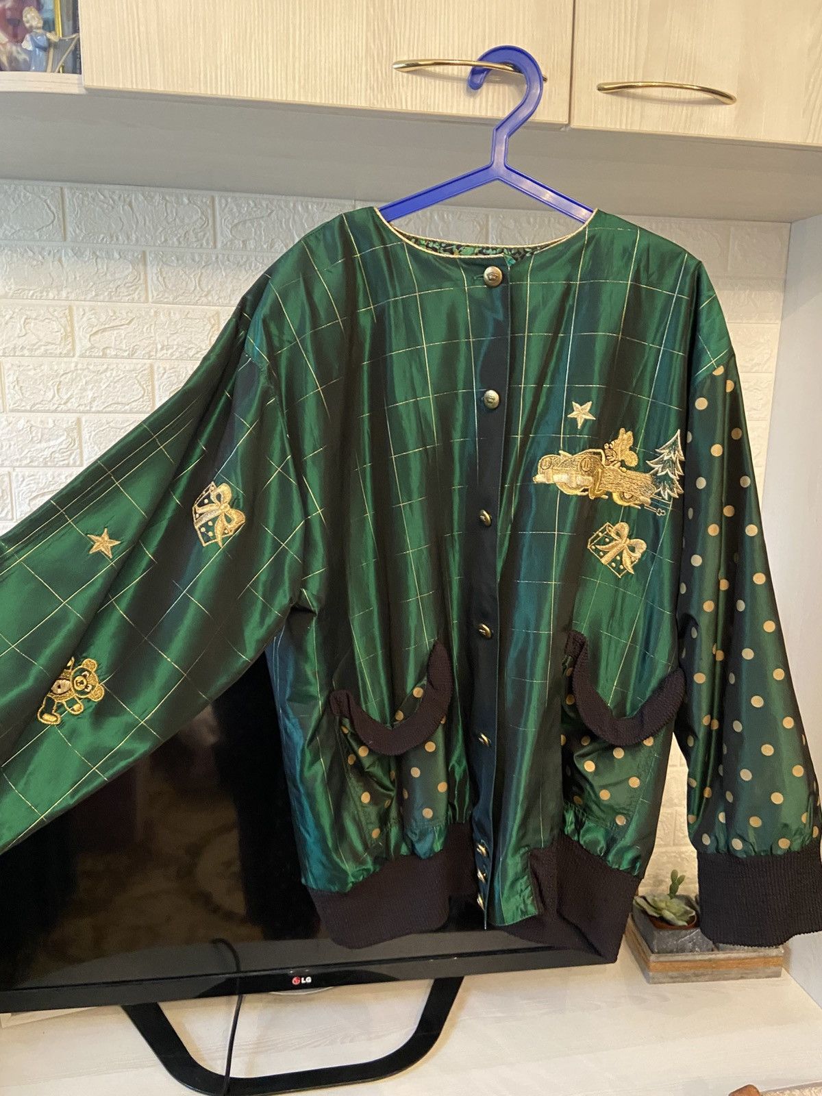 Other Vintage Renate Schuler 100% Silk Embroidered Bomber Jacket Size ONE SIZE - 2 Thumbnail