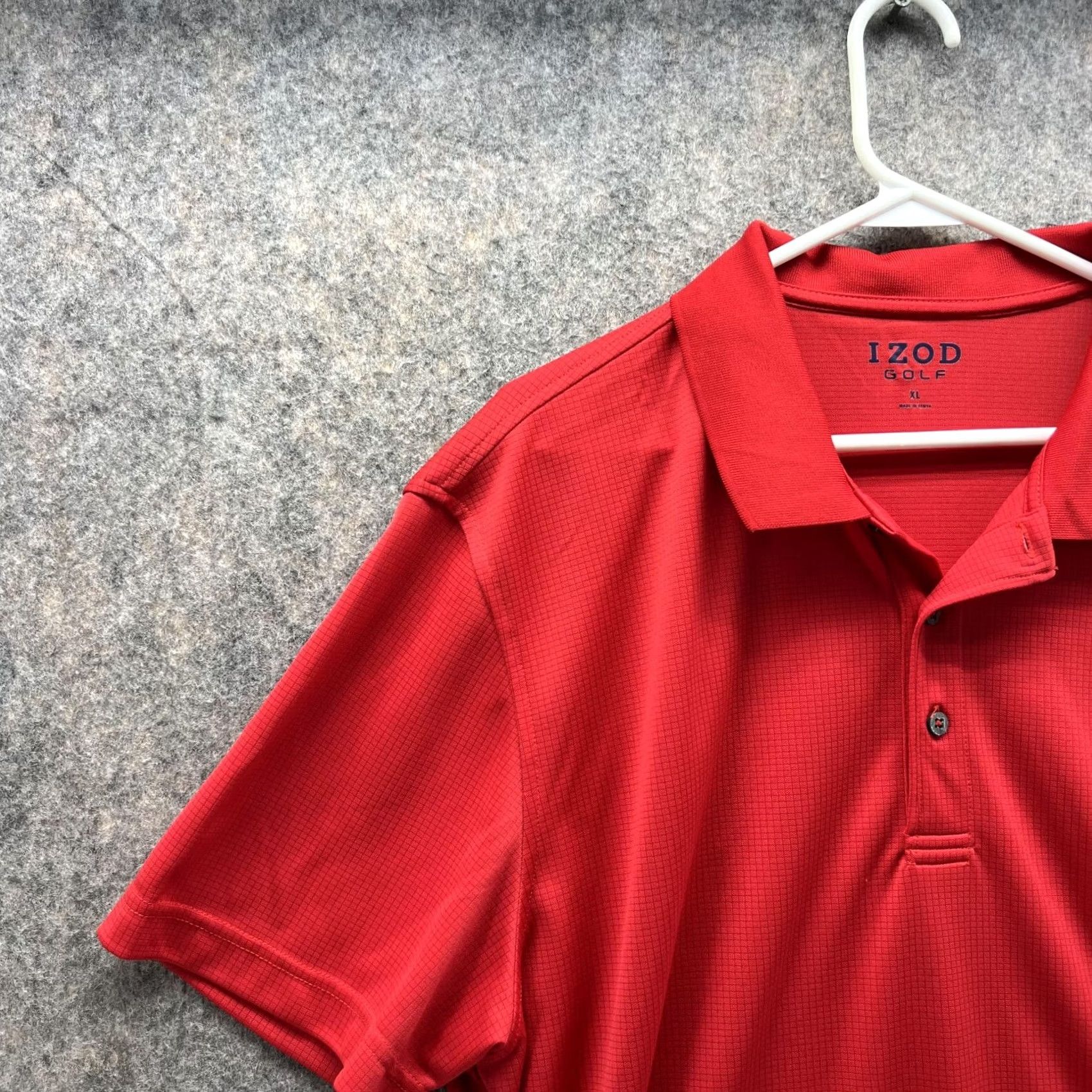 Izod Izod Polo Shirt Men XL Red Athletic Fit Polyester Golf Shirt LS Solid Pattern 46 Chest Club Sport Casual Size US XL / EU 56 / 4 - 3 Thumbnail
