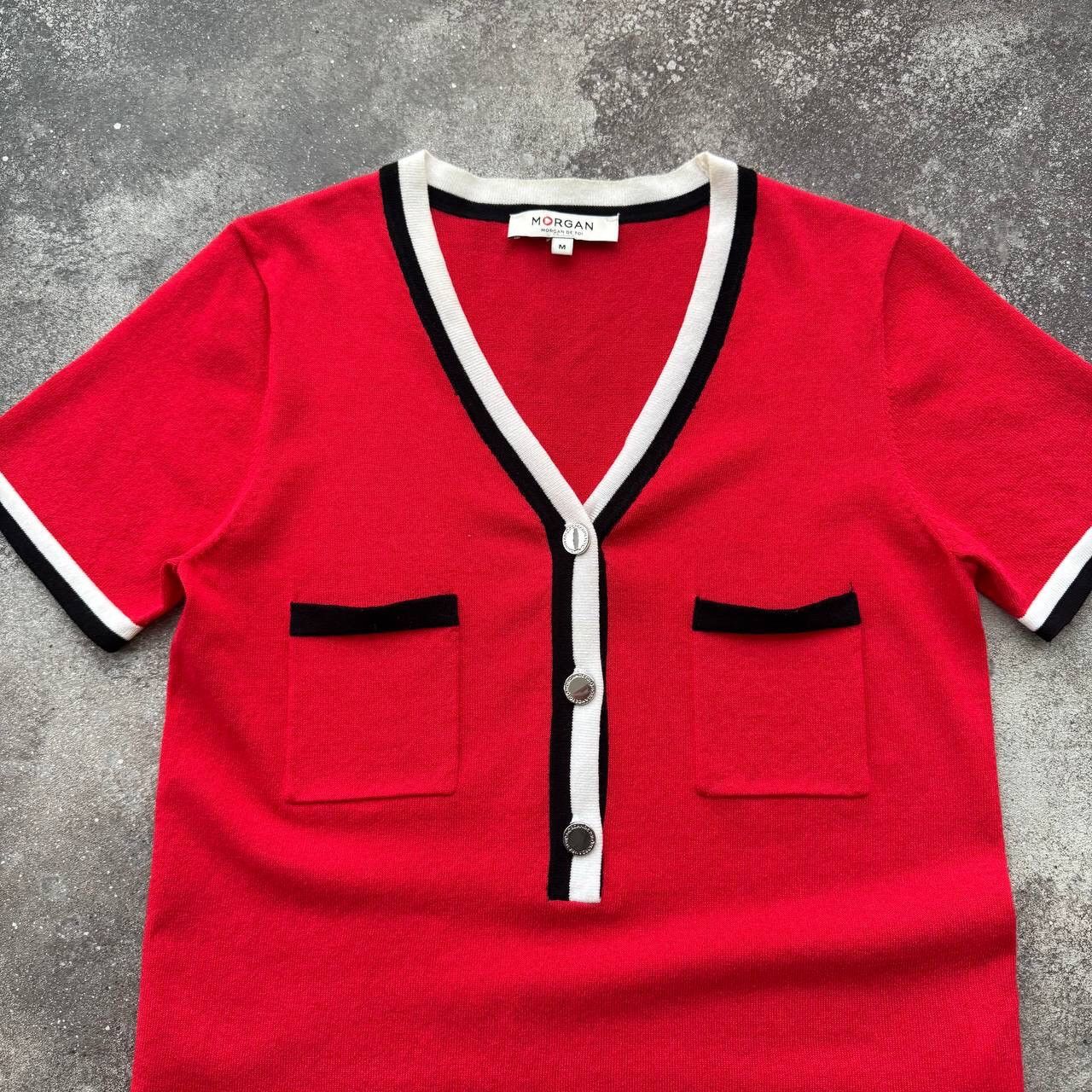 20471120 × Japanese Brand × Vintage Morgan de Toi Y2K Short Sleeve Viscose Sweater Size M / US 6-8 / IT 42-44 - 3 Thumbnail