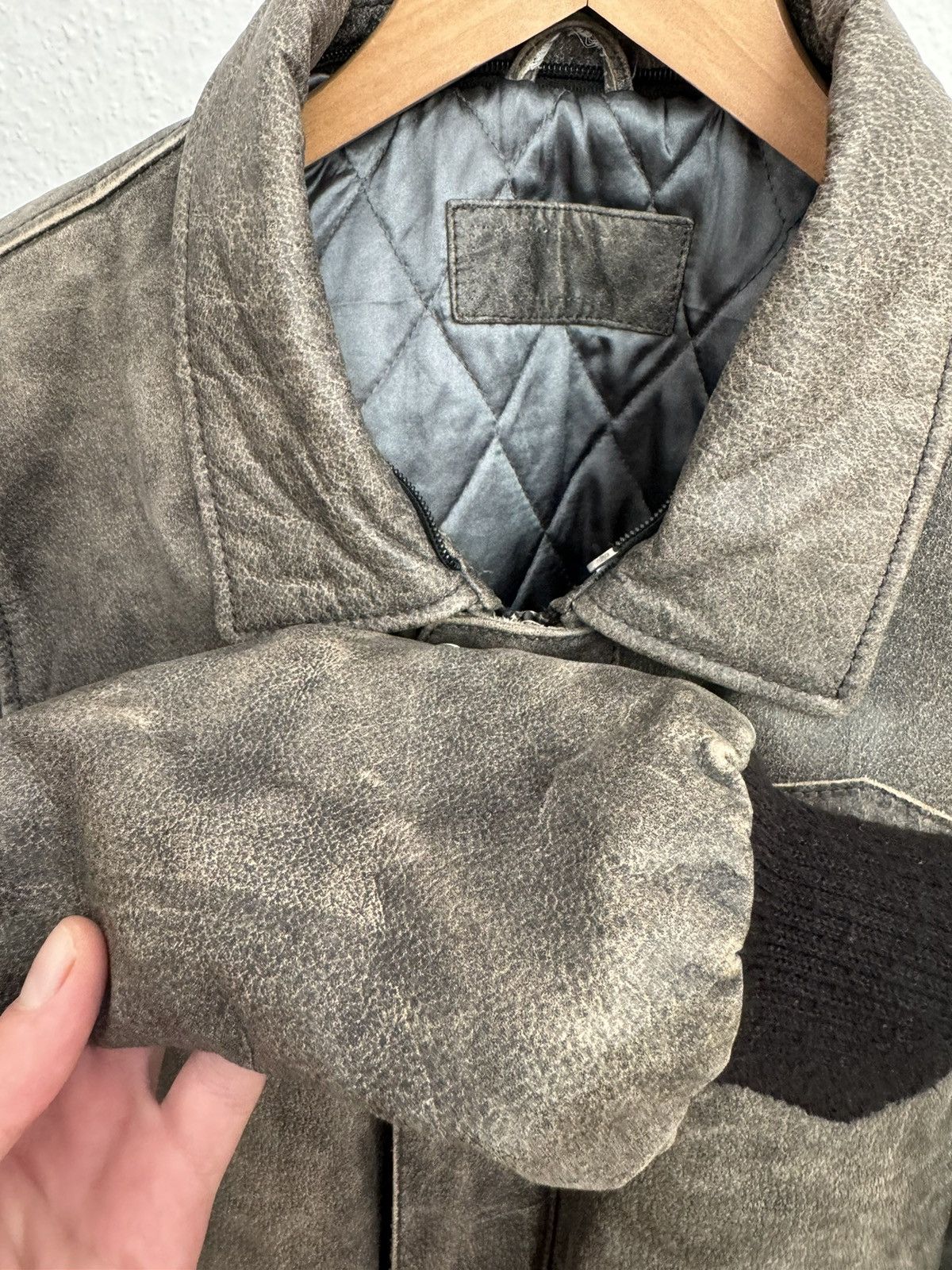 Genuine Leather × Vintage Leather Flight Jacket in Grey Size US M / EU 48-50 / 2 - 5 Thumbnail