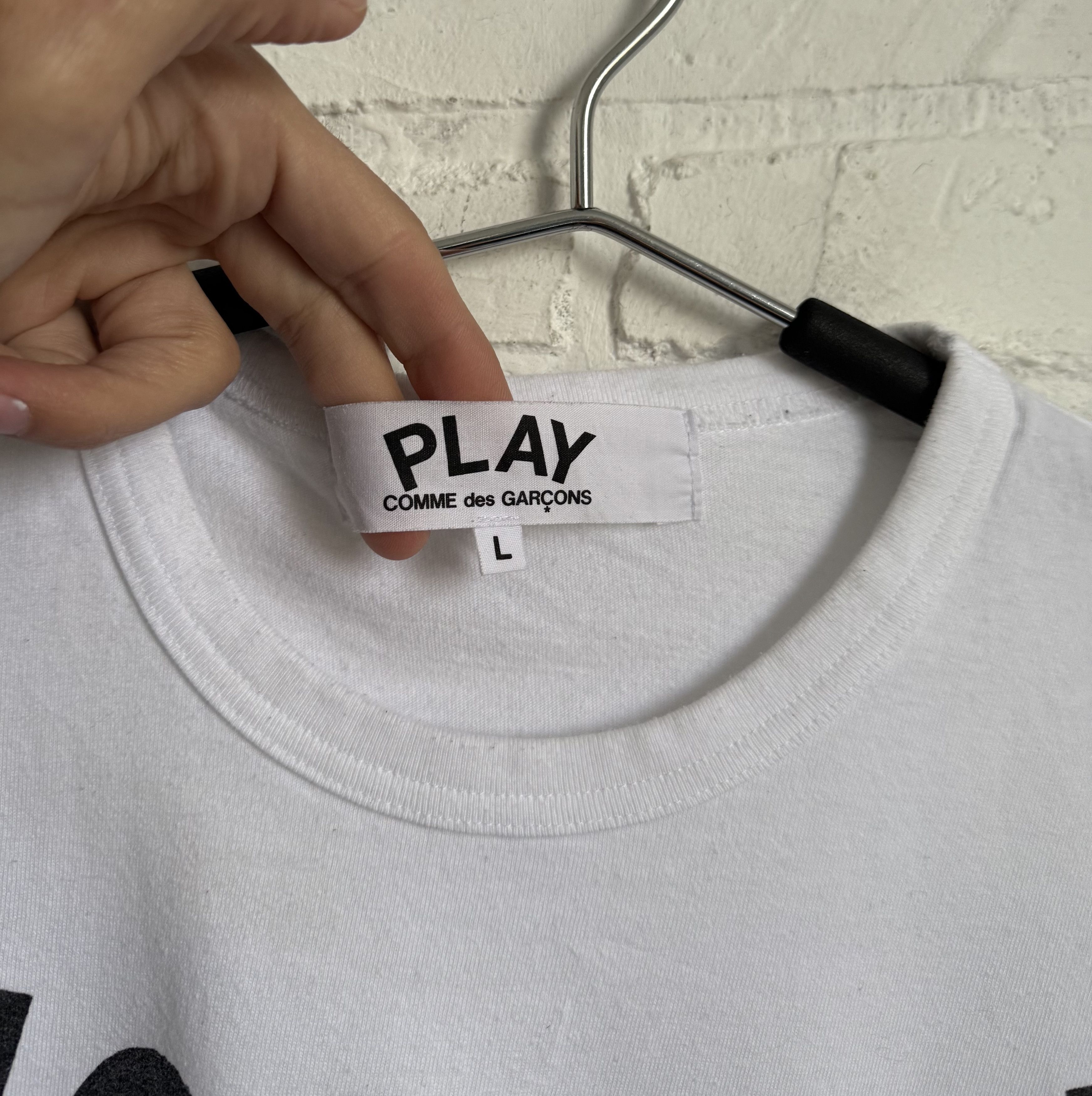Comme des Garcons PLAY Comme Des Garcons PLAY white t-shirt Size US L / EU 52-54 / 3 - 2 Thumbnail