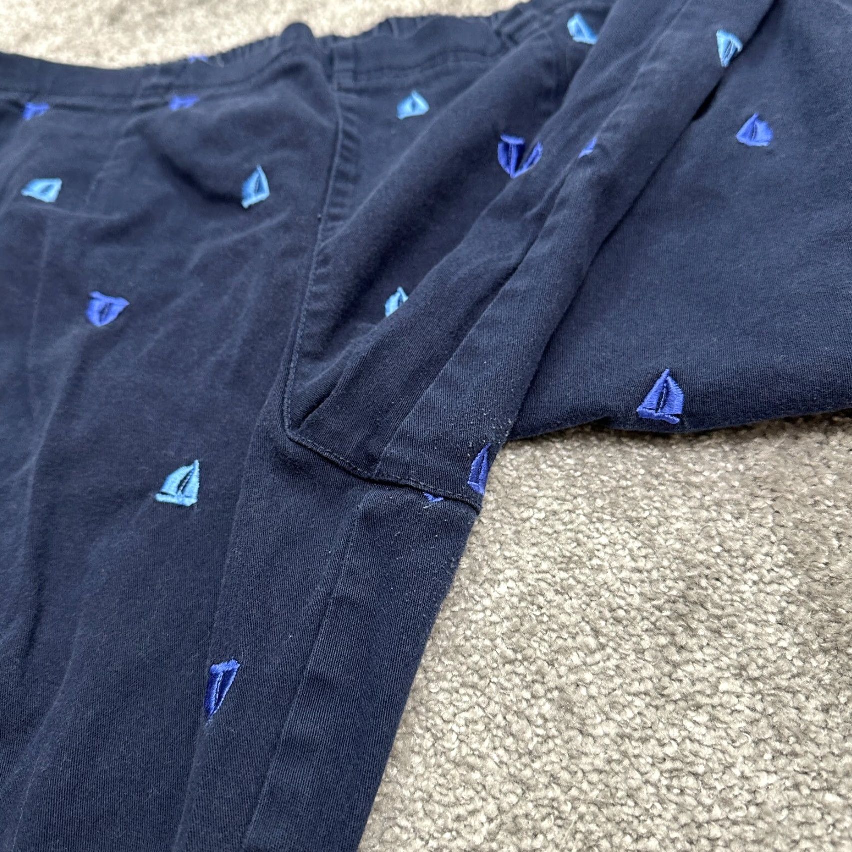 Vintage White Stag Pants Women 14 Blue Capri Crop Elastic Waist Cotton Spandex Casual Womens Size 36" / US 14 / IT 50 - 4 Thumbnail