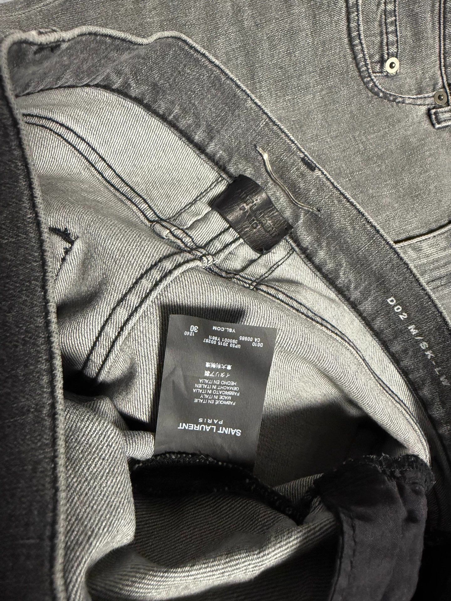 Saint Laurent Paris SLP 15AW Gray Washed Distressed D02 Jeans 30 Size US 30 / EU 46 - 3 Thumbnail