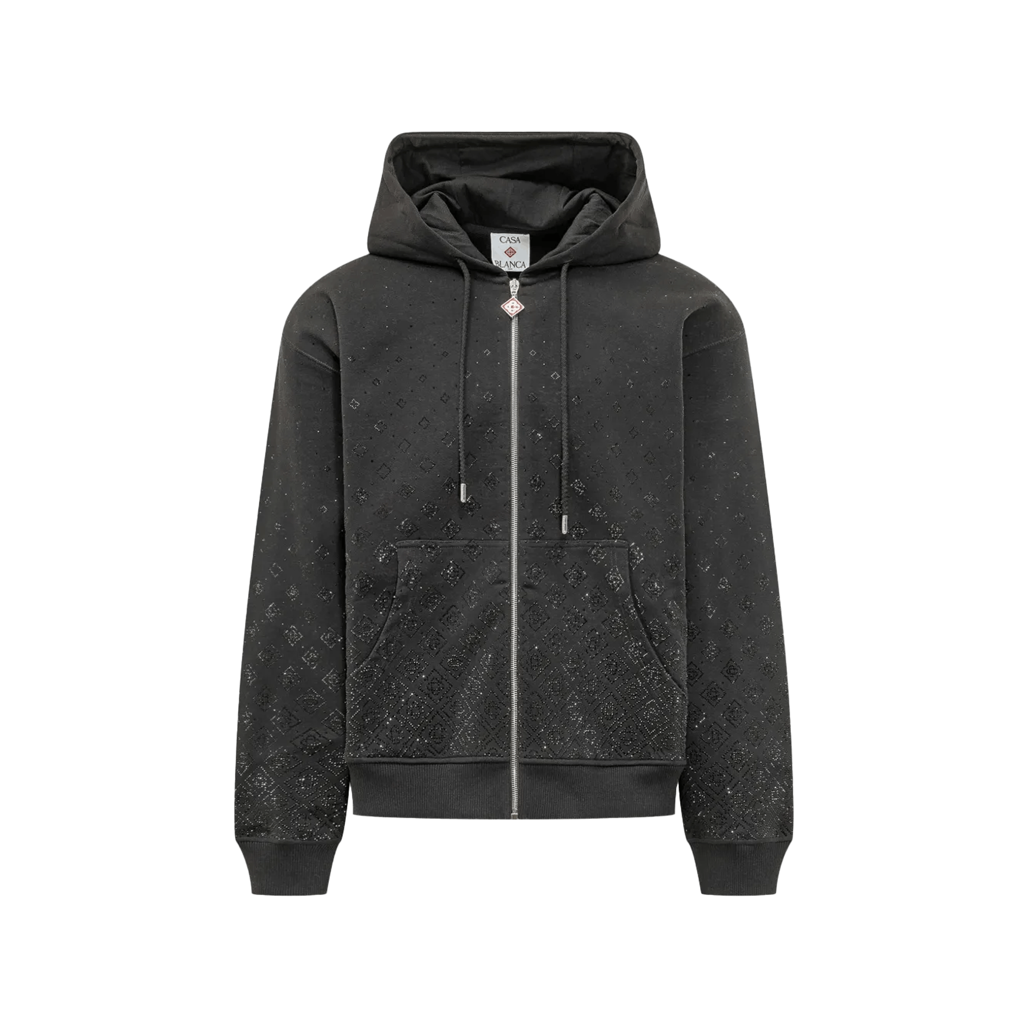 Casablanca Crystal Monogram Zip Up Hooded Sweatshirt Size US L / EU 52-54 / 3 - 1 Thumbnail