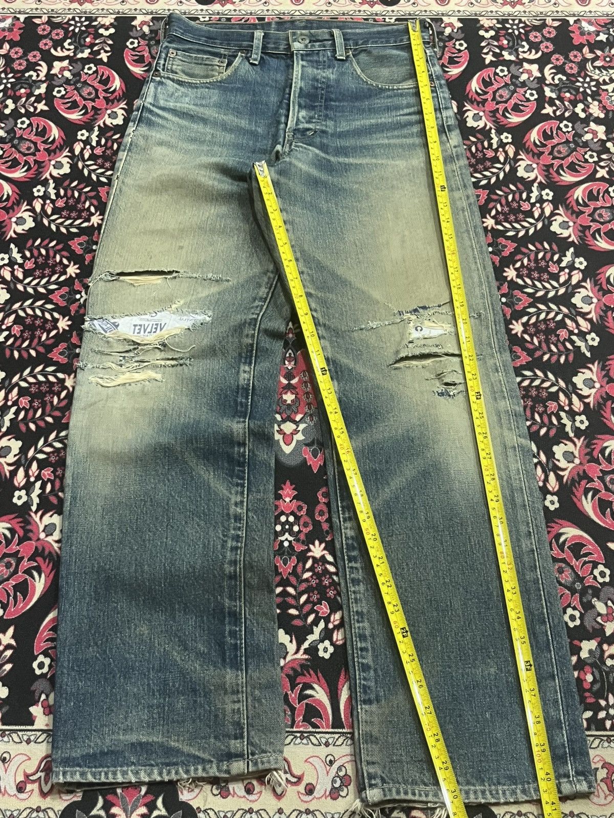 Levi's Levi’s 503BXX Big E Blue Mud Washed Distressed Selvedge Jean Size US 29 - 15 Thumbnail