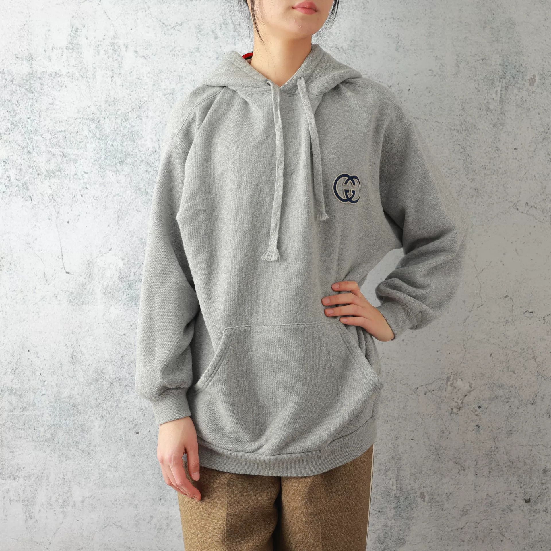 Gucci Gucci Gray Cotton Hooded Long-Sleeve Sweatshirt Size M / US 6-8 / IT 42-44 - 1 Thumbnail