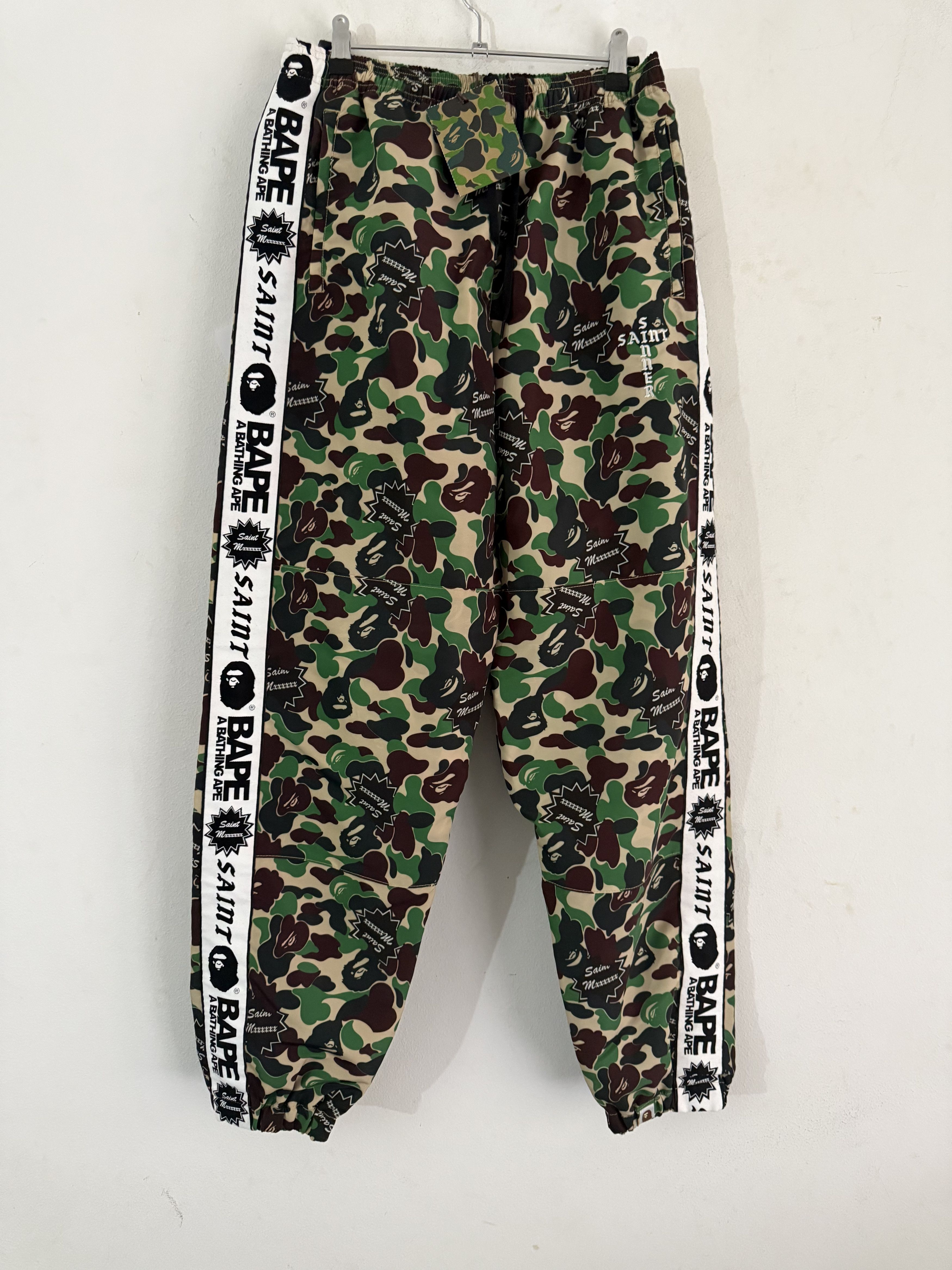Bape × Saint Michael A BATHING APEx SAINT Mxxxxxx STAPE Track Pants Camo Size US 31 - 2 Thumbnail