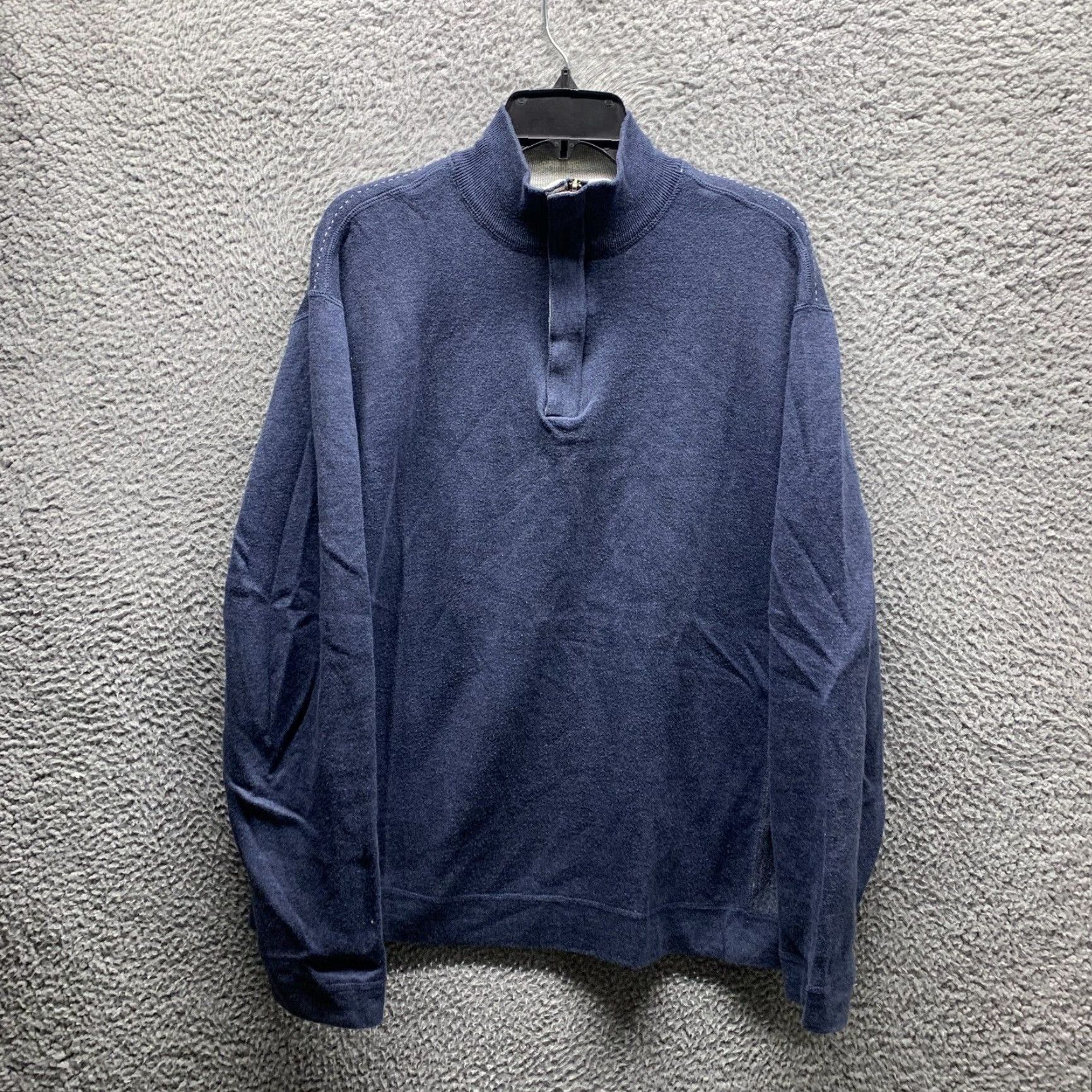 Nat Nast VINTAGE Nat Nast Sweater Mens Adult Large Blue Henley 1/4 Zip Zip Snap Cotton Nylon Logo 90s Preppy Size US L / EU 52-54 / 3 - 2 Thumbnail
