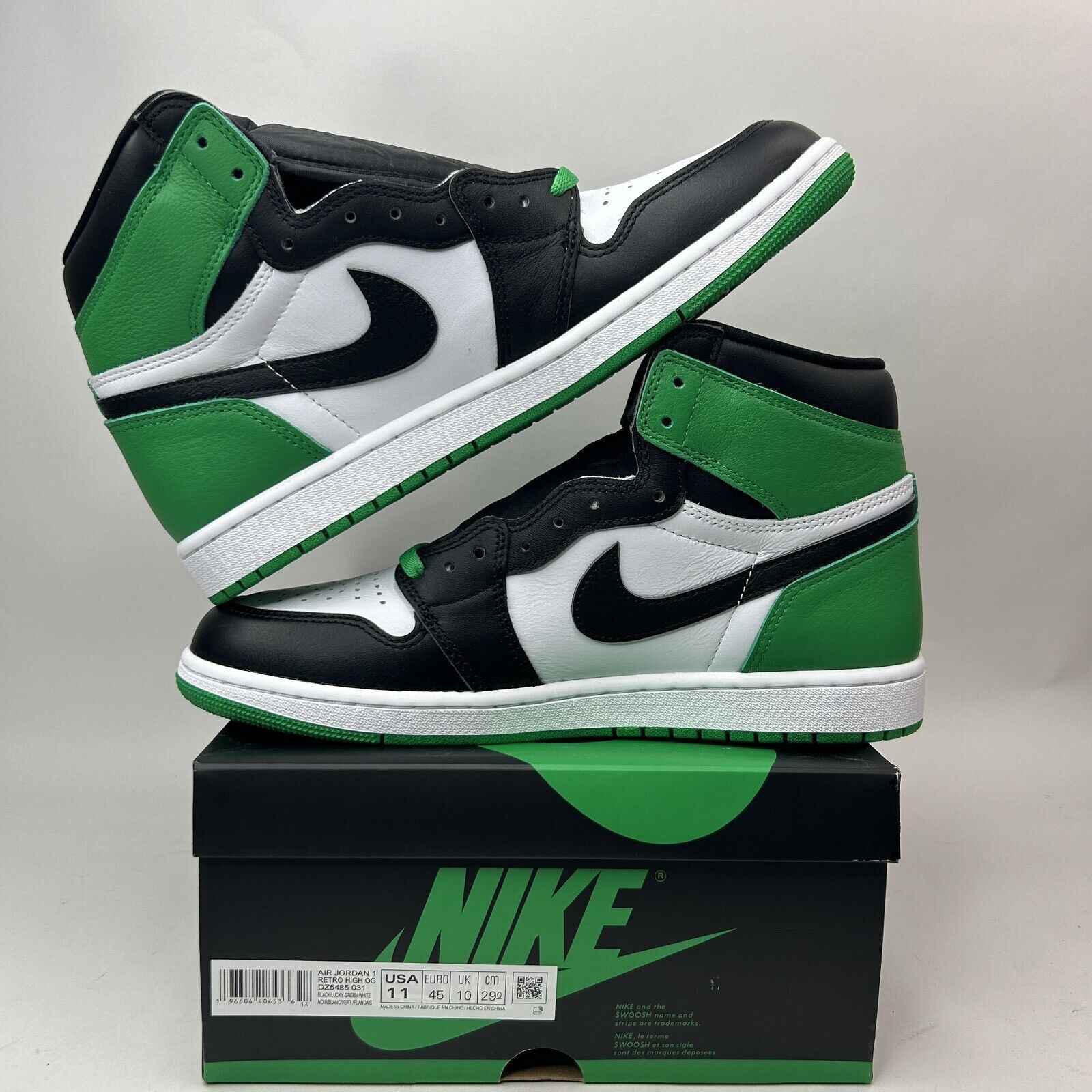 Nike Nike Air Jordan 1 Retro High OG “Lucky Green” 2023 Size US 11 / EU 44 - 3 Thumbnail