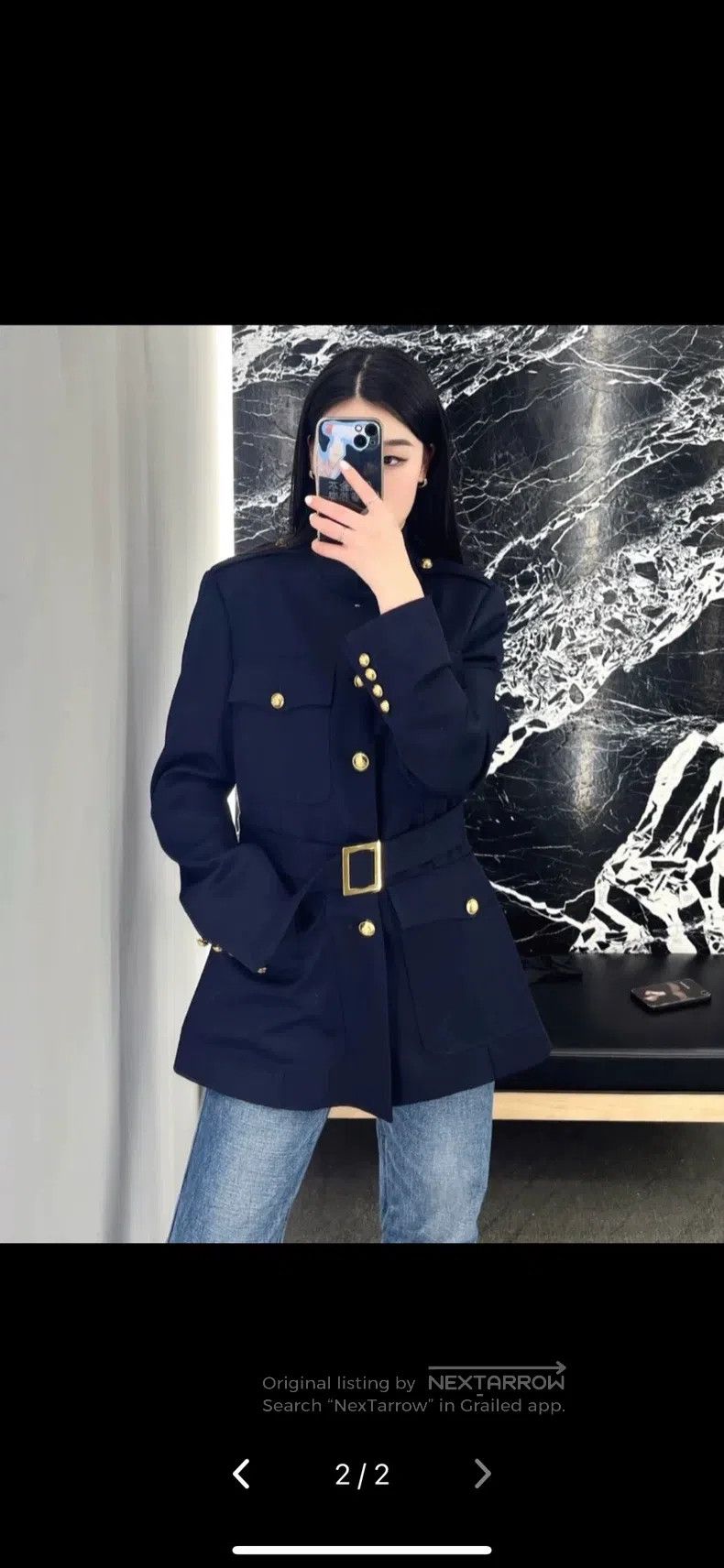 Celine CELINE Gold Buckle Women's Hunting Jacket Size XS / US 0-2 / IT 36-38 - 8 Thumbnail