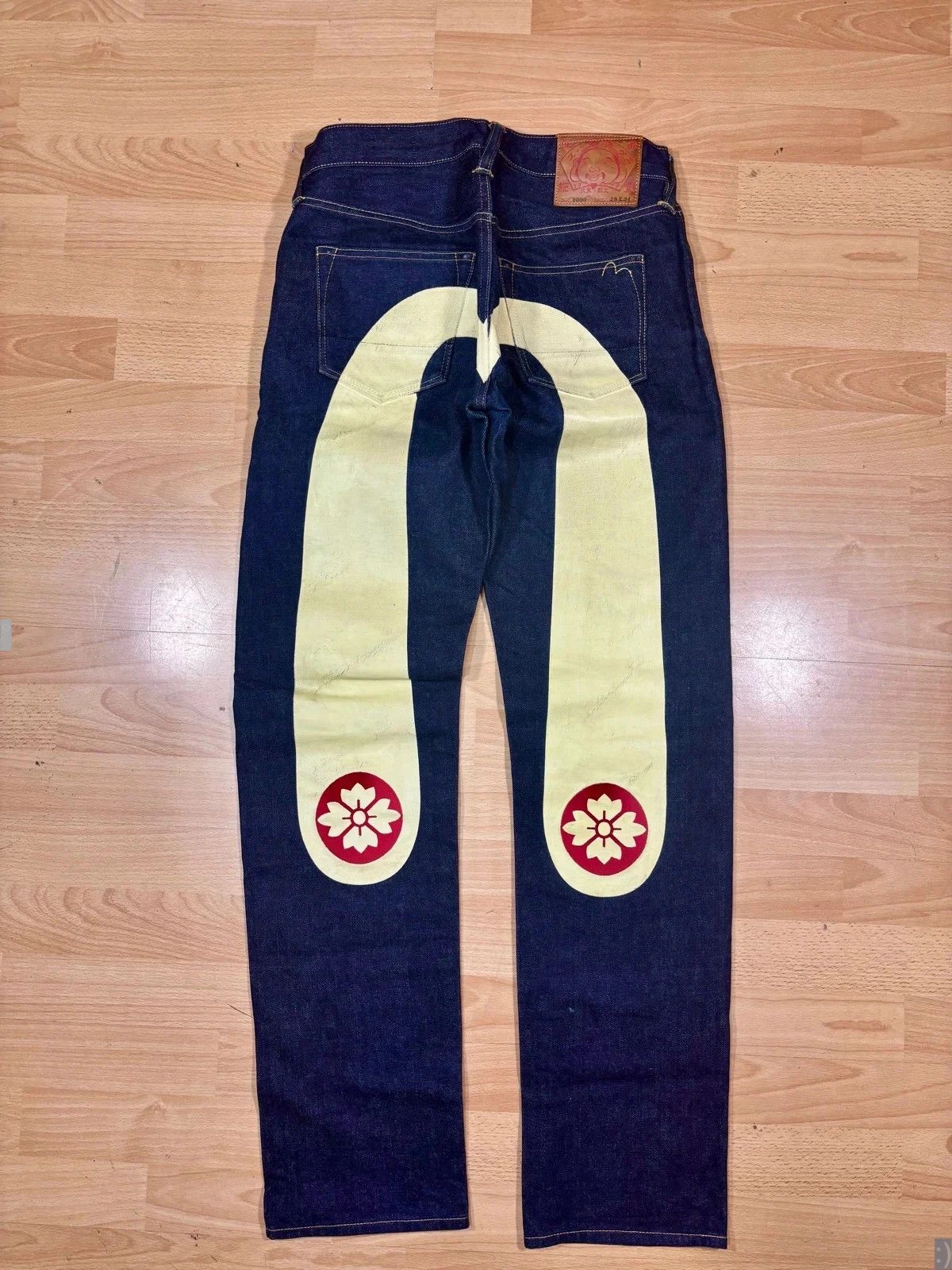 Japanese Brand Evisu jean baggy daicock blanc Size US 29 - 2 Thumbnail