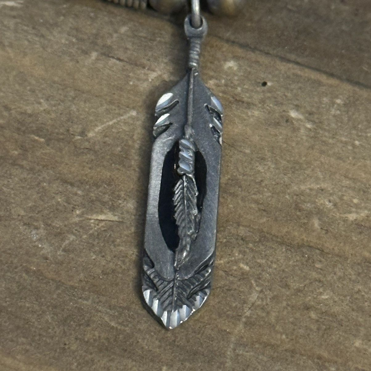 Vintage Vintage Navajo feather pendant necklace Size ONE SIZE - 3 Thumbnail
