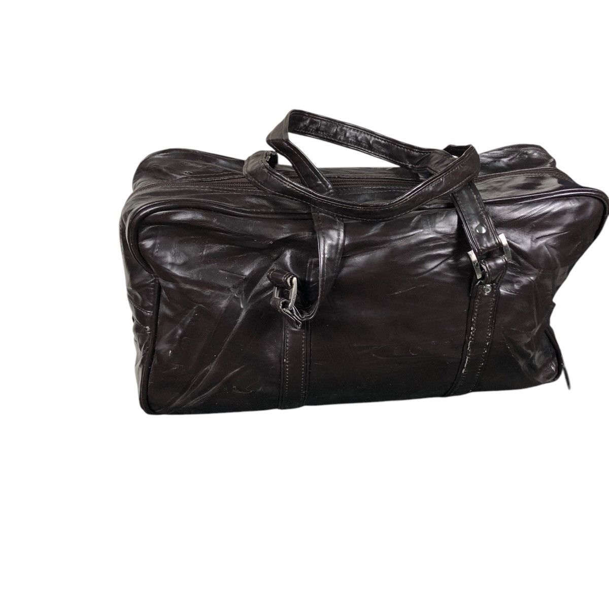 Nike 📌Vintage Soft Leather Hand Carry Luggage Nike Big Swoosh Size ONE SIZE - 8 Thumbnail