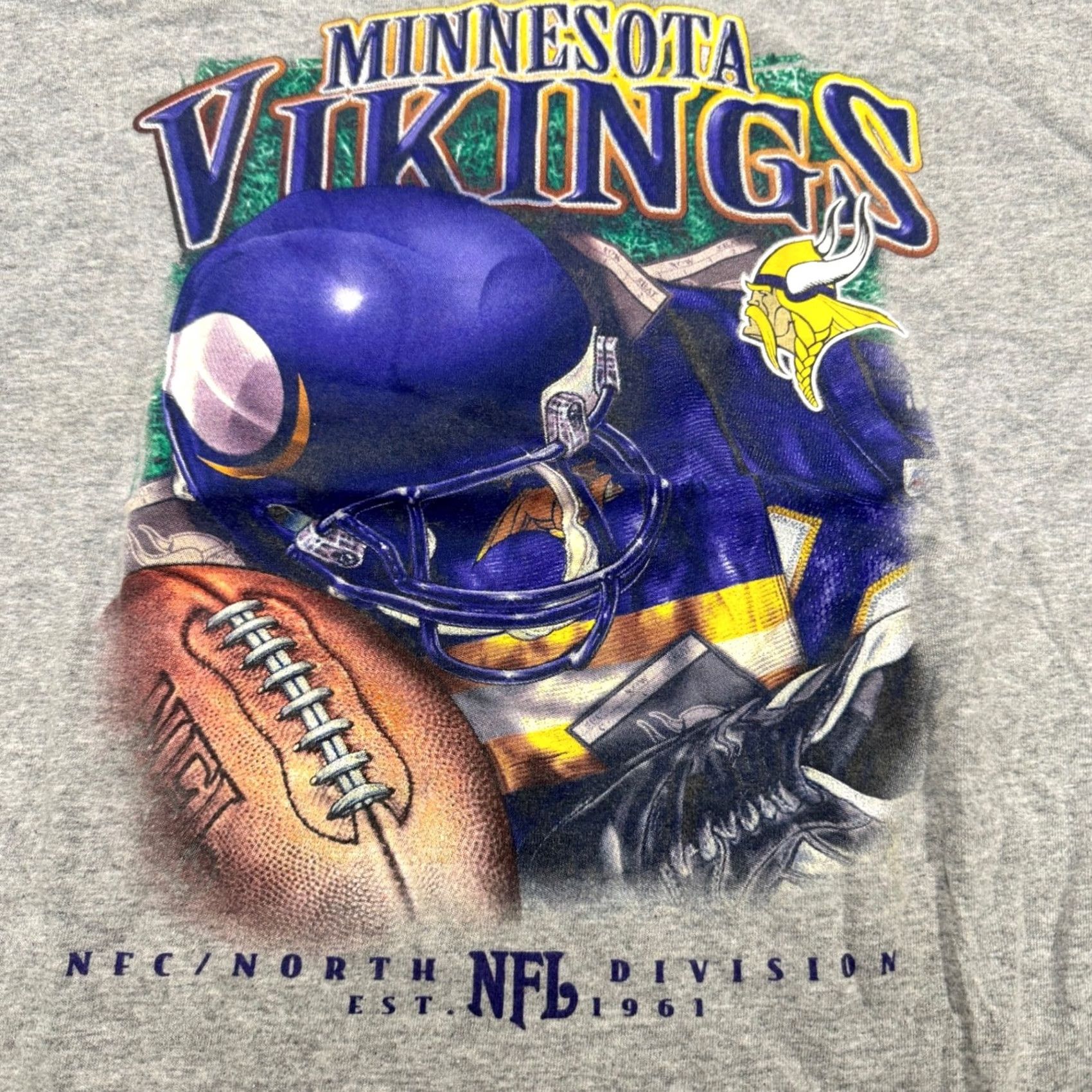 Equipment VTG Minnesota Vikings T-Shirt NFL Equipment Mens Medium 100% Cotton Graphic Gray Size US M / EU 48-50 / 2 - 5 Thumbnail