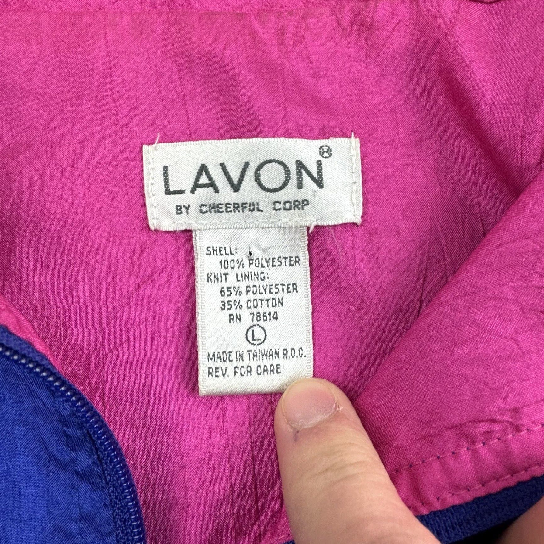 Vintage VINTAGE Lavòn Windbreaker Jacket Womens L Blue Full Zip 80s Size L / US 10 / IT 46 - 4 Thumbnail