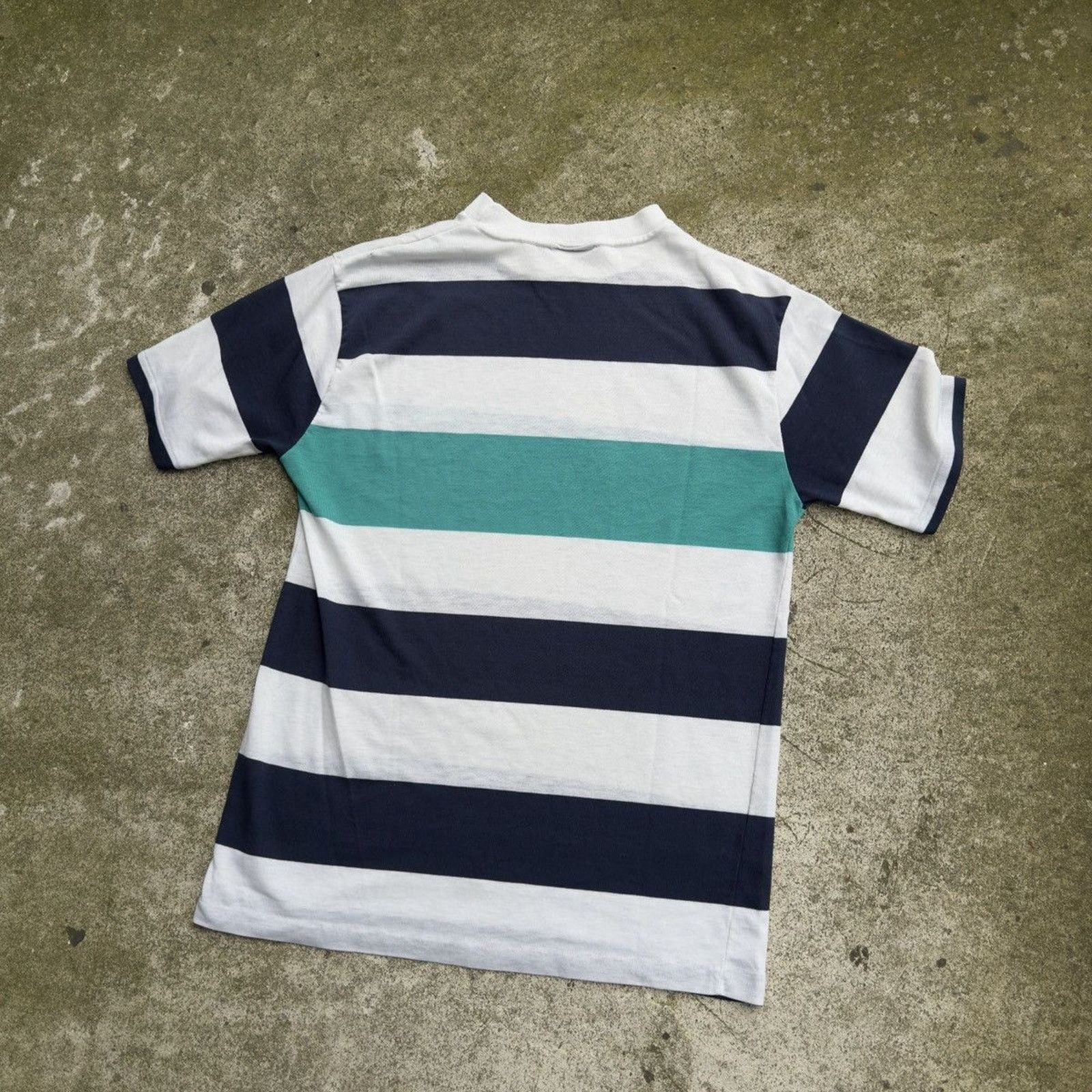 Vintage 70s Paper Thin Distressed Striped Blue Faded Tee ERD Grunge Size US S / EU 44-46 / 1 - 11 Thumbnail