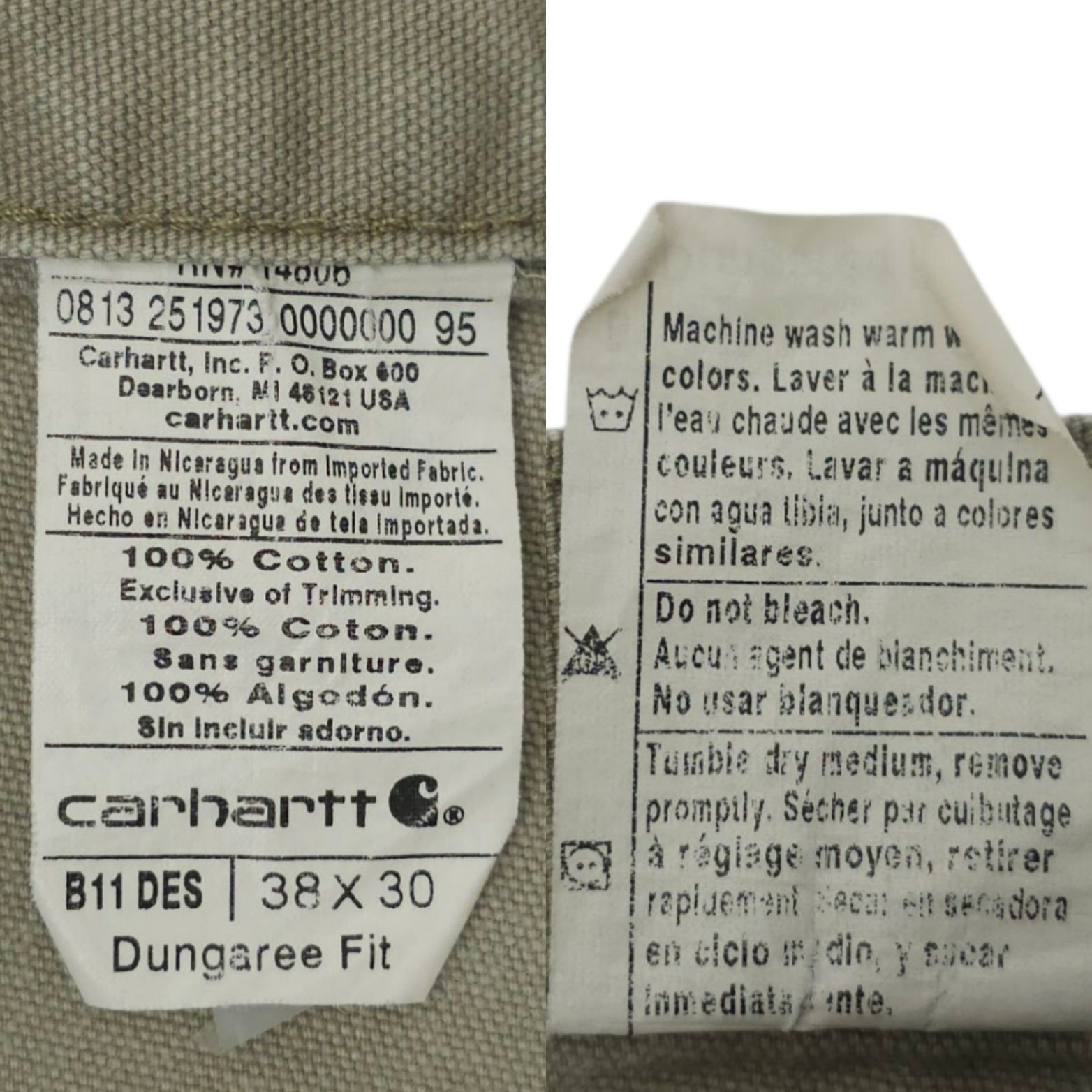 Carhartt Carhartt Dungaree Fit Cargo Pant Mens 38x27.5 Cotton Canvas Size US 38 / EU 54 - 9 Thumbnail