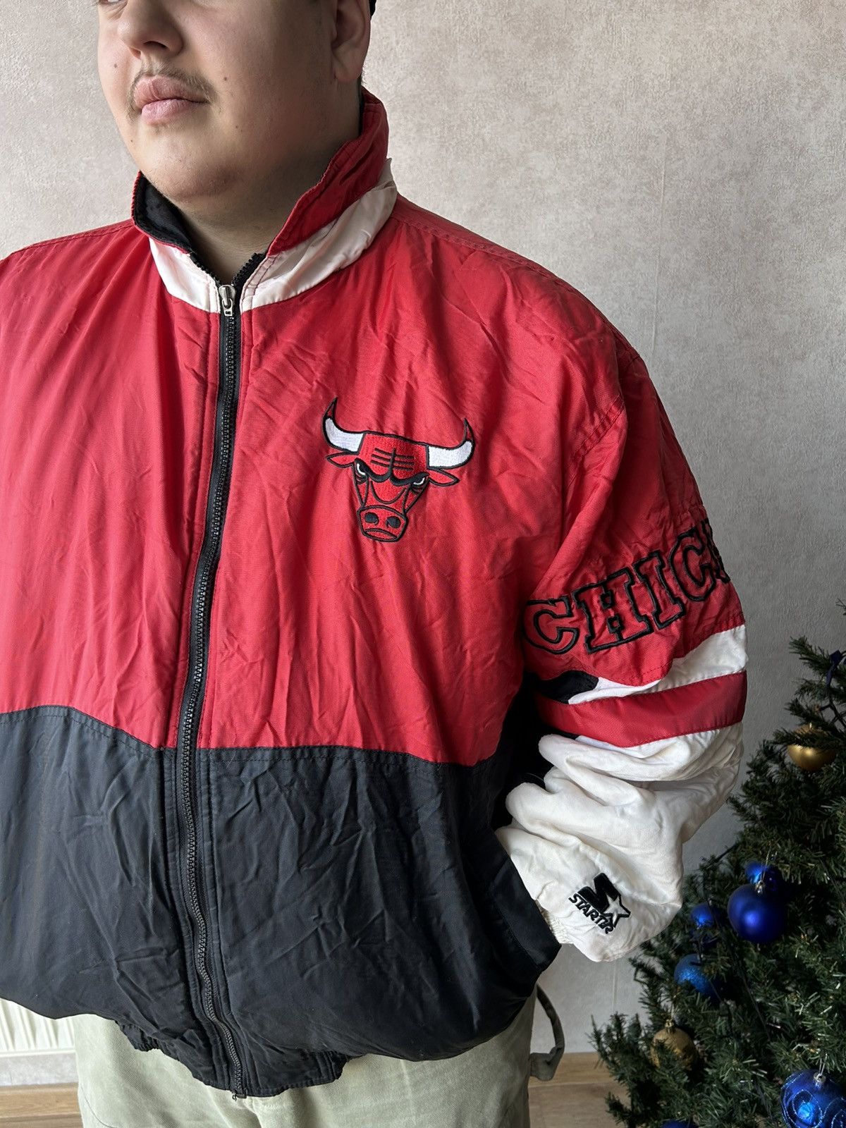 Starter Vintage 90s NBA Chicago Bulls Big Logo Bomber Jacket Size US XXL / EU 58 / 5 - 4 Thumbnail
