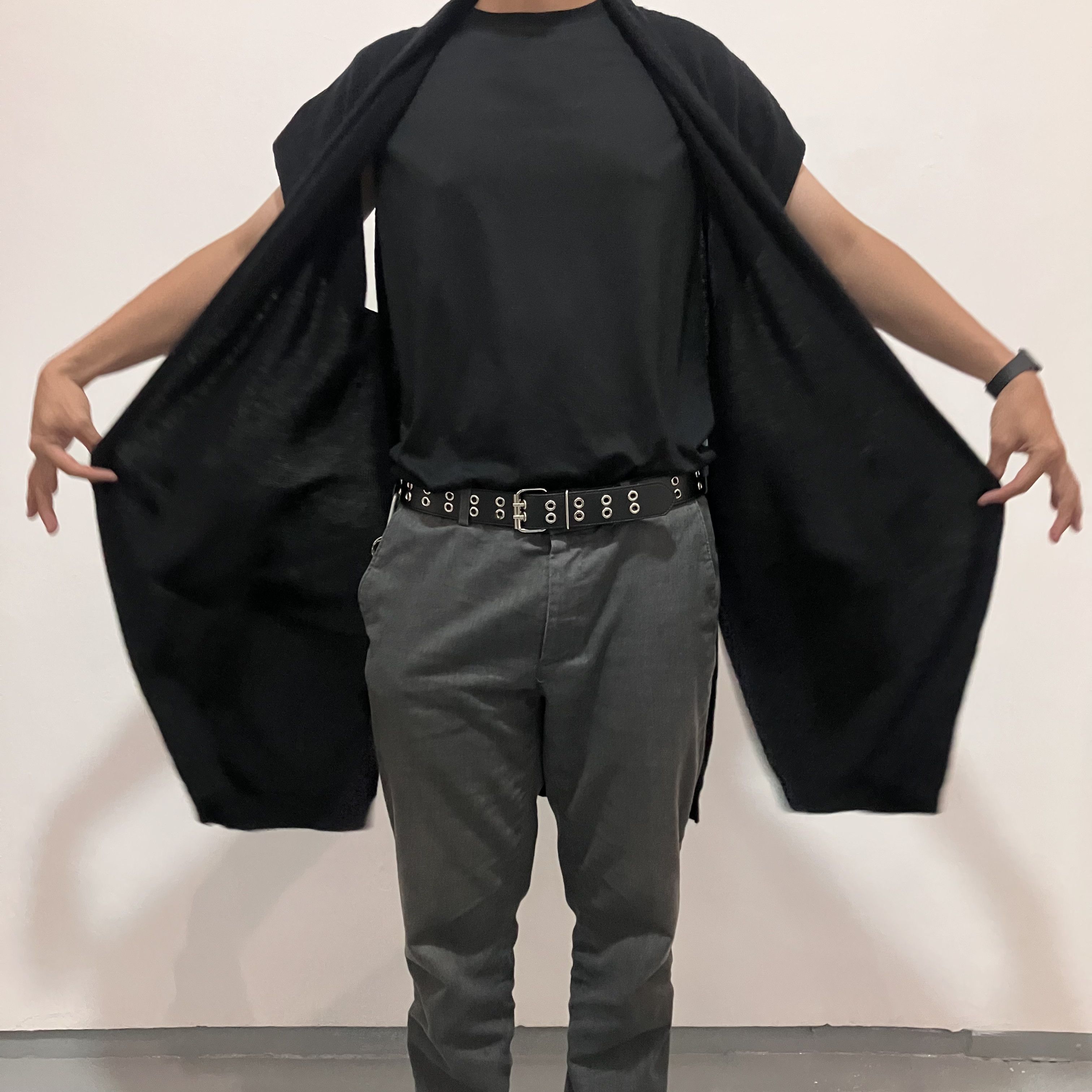 Hussein Chalayan Chalayan by Hussein Chalayan black merino wool long knit Size US M / EU 48-50 / 2 - 2 Thumbnail