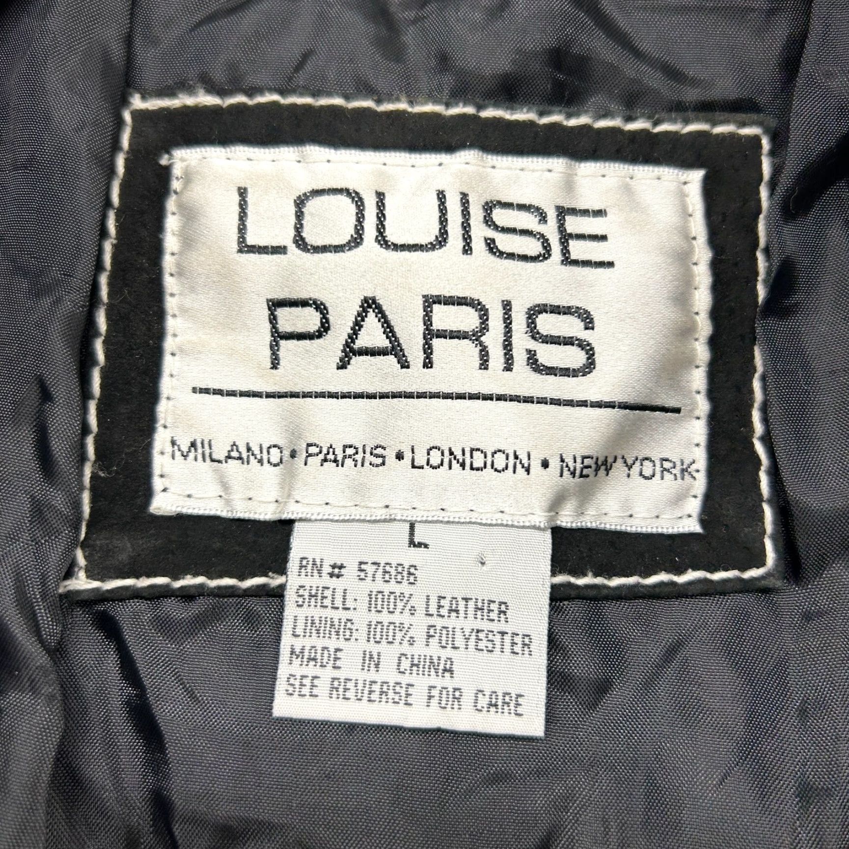 Vintage Louise Paris Coat Womens L Black Leather Overcoat Lined Thick Suede Polyester Button Missing Loose Paris Theme Womens L Black Leather Coat Size L / US 10 / IT 46 - 6 Thumbnail