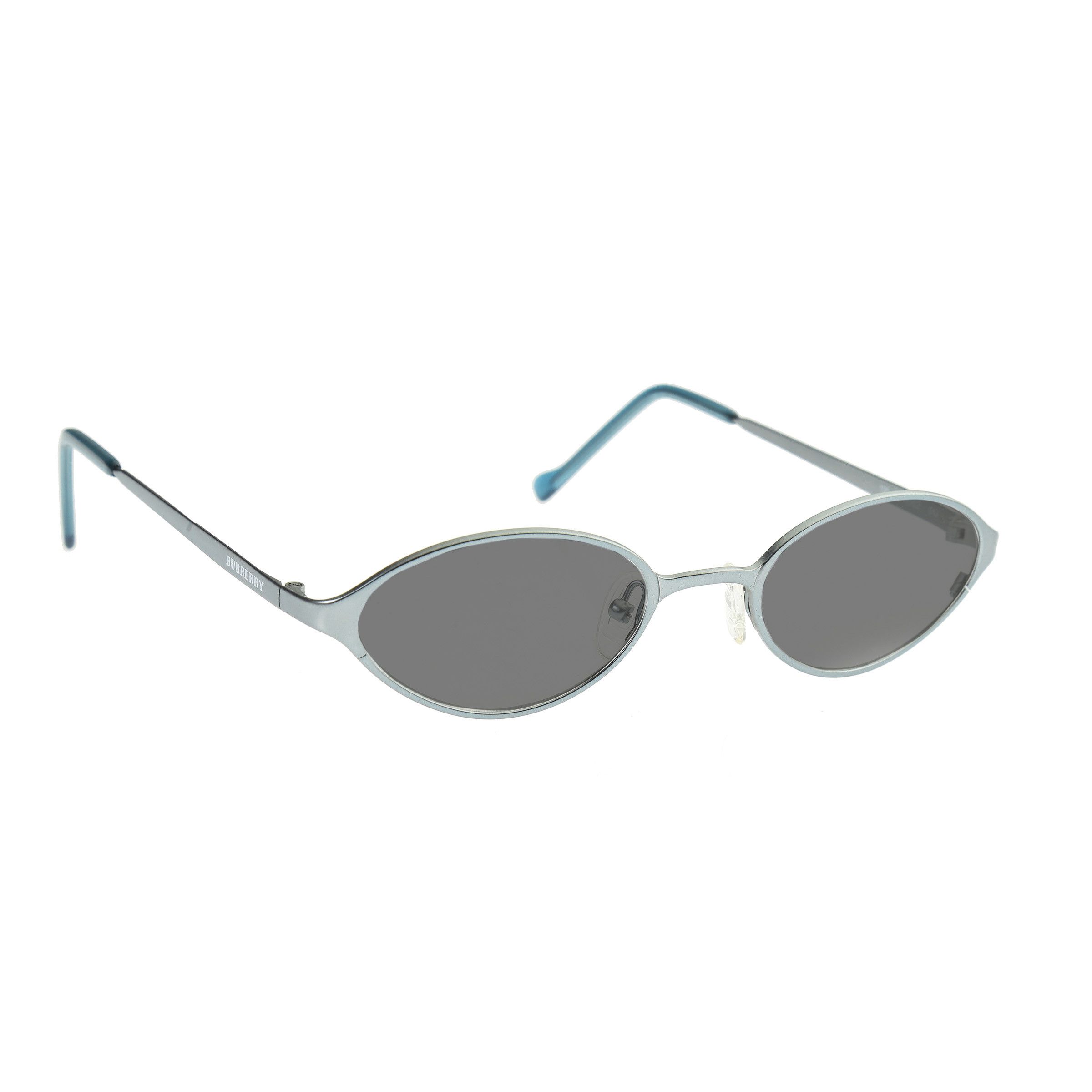 Burberry Burberry '90s Silver Metal Oval Frame Sunglasses Black Size ONE SIZE - 2 Thumbnail