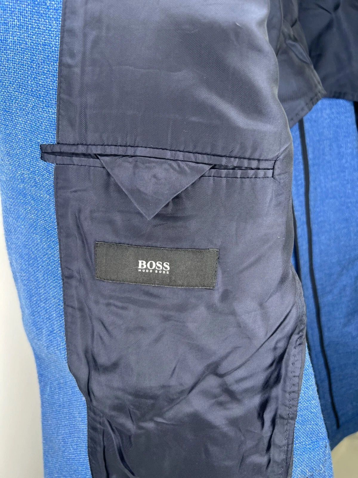 Hugo Boss Hugo Boss Reda Blue Half-Lined Super 110 Wool Blazer Size 40R - 16 Thumbnail