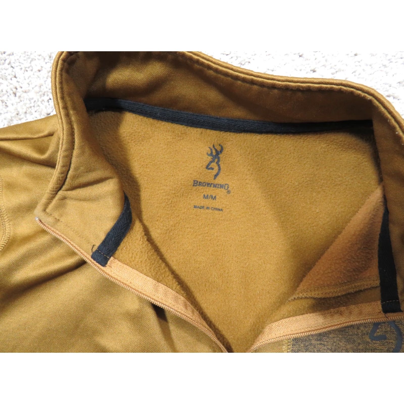 Vintage Browning 1/4 Zip Pullover Men's M Gold/Brown Casual Sportswear Shooting Clay Gun Shirt Size US M / EU 48-50 / 2 - 5 Thumbnail