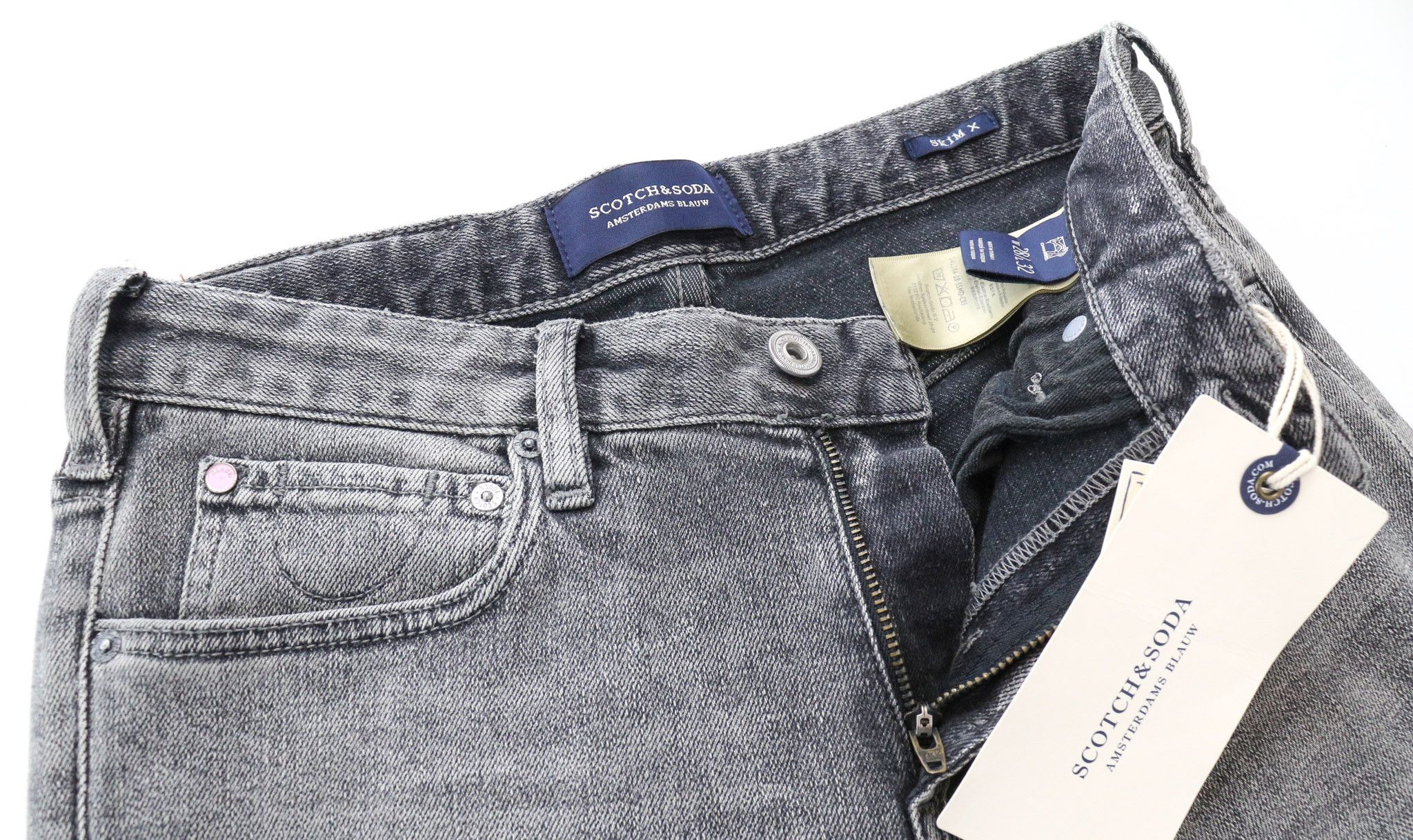 Scotch & Soda SKIM X W28/L32 Grey Skinny Ripped Stretch Jeans 74743 Size 28" / US 6 / IT 42 - 3 Thumbnail
