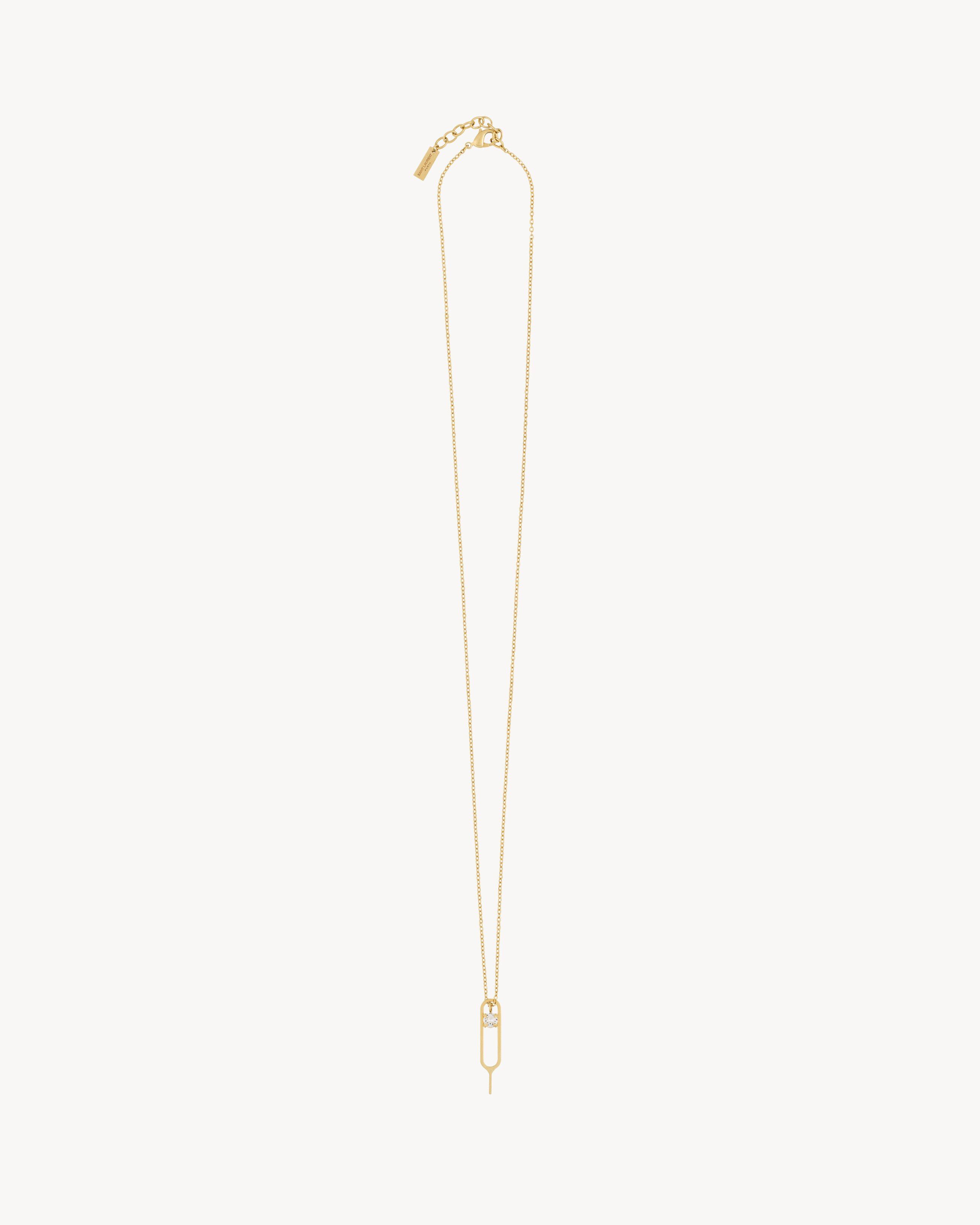Saint Laurent Paris o1bcso1str1224 Size:OS/Sim Key Ehinestone Necklace in Golden Size ONE SIZE - 1 Preview