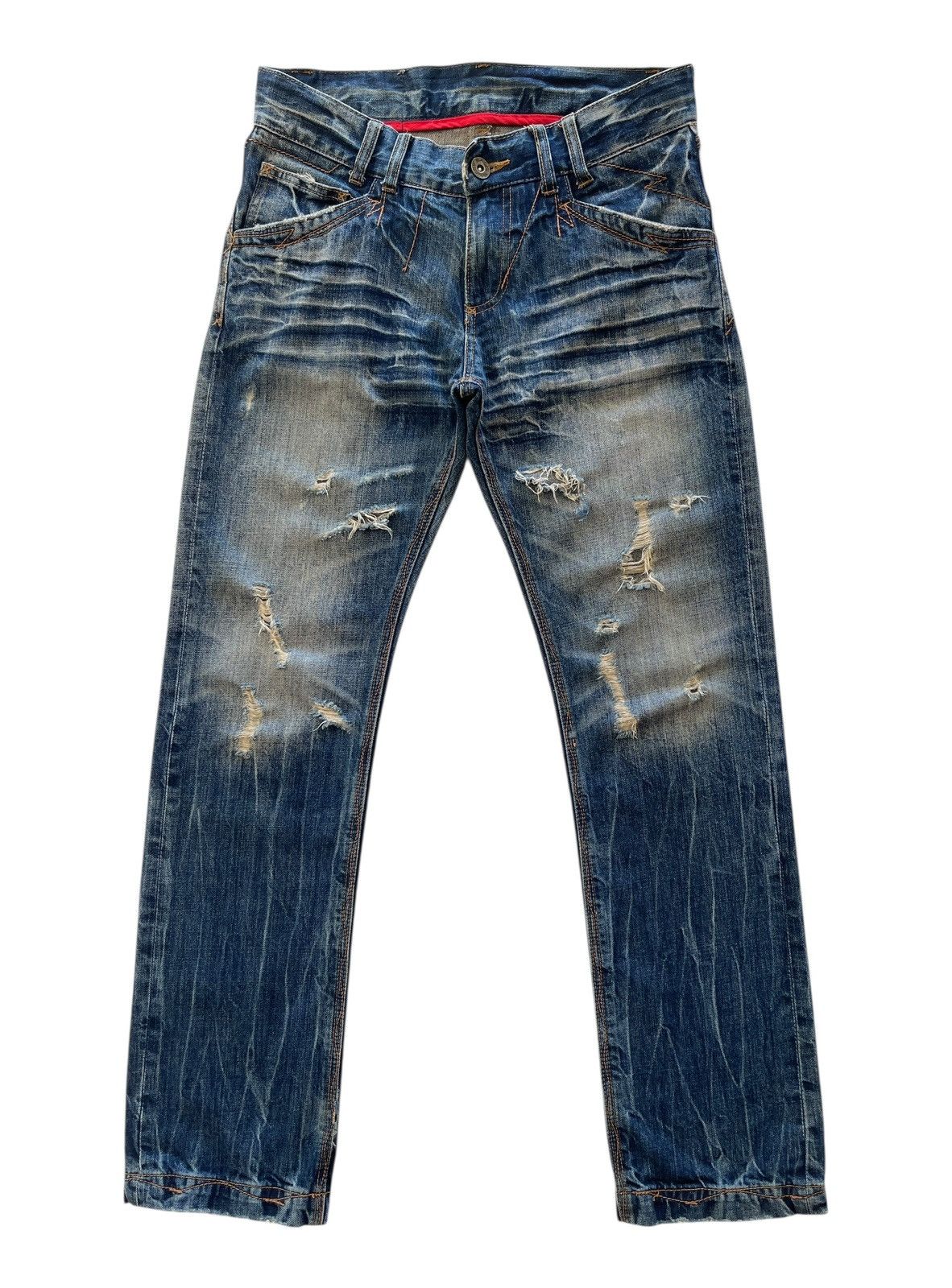 Vintage Japanese Back Vintage Clawmark Distressed Denim Size US 31 - 1 Thumbnail