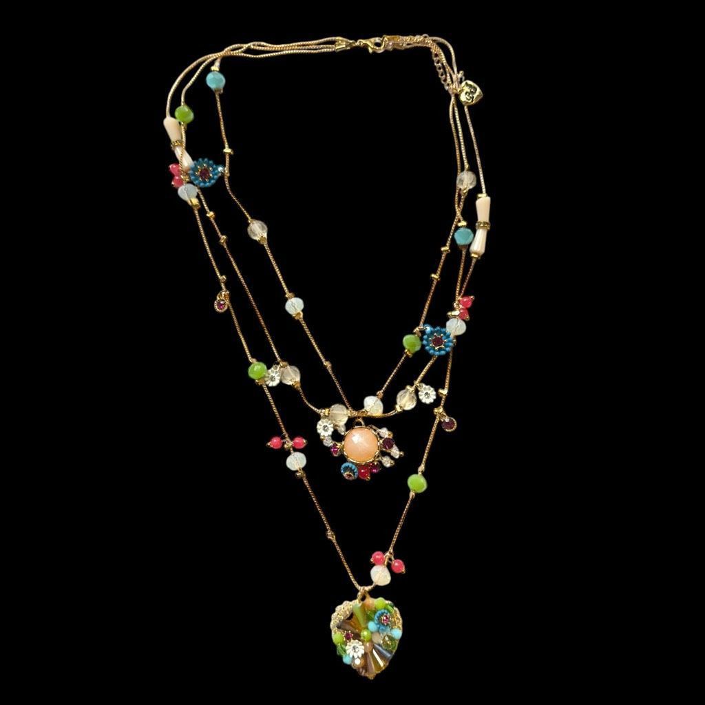 Betsey Johnson BETSY JOHNSON Jewelry Gold Pjnk Blue Green Sequin Rhinestone Size ONE SIZE - 1 Thumbnail