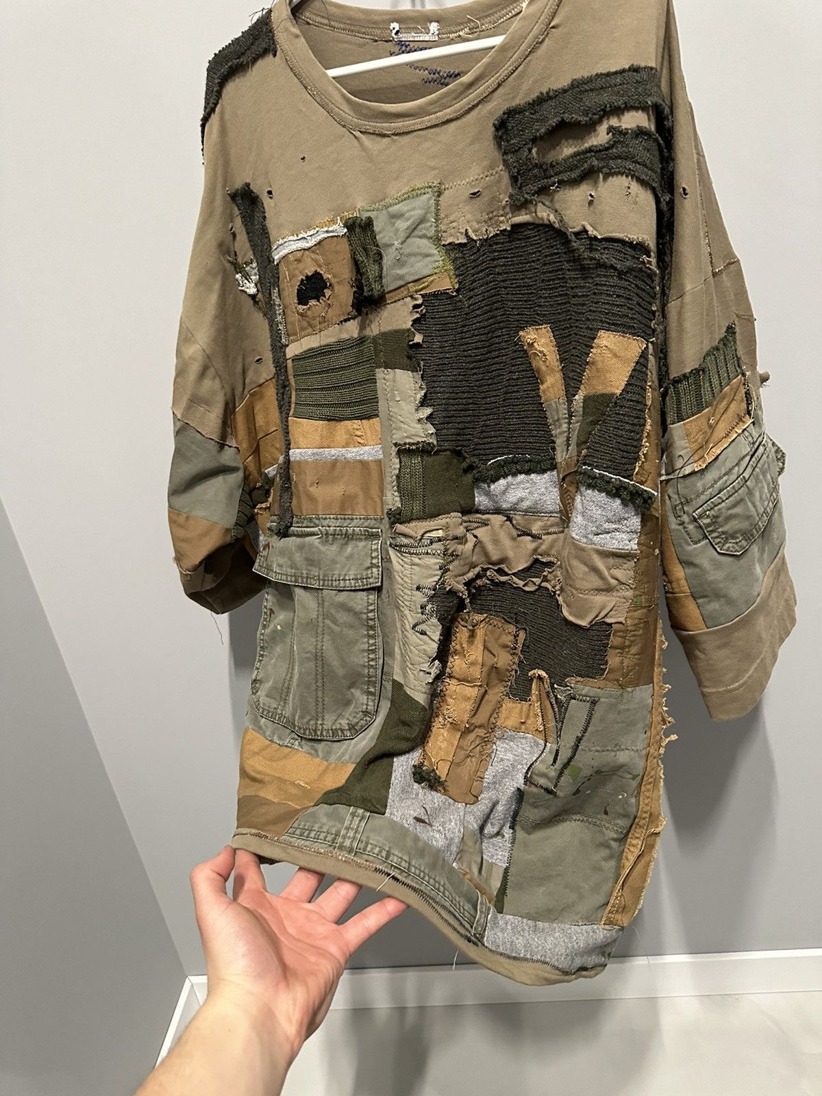 Japanese Brand Avant Garde Patchwork Distressed Shirt Military Oversize DC Size US L / EU 52-54 / 3 - 6 Thumbnail