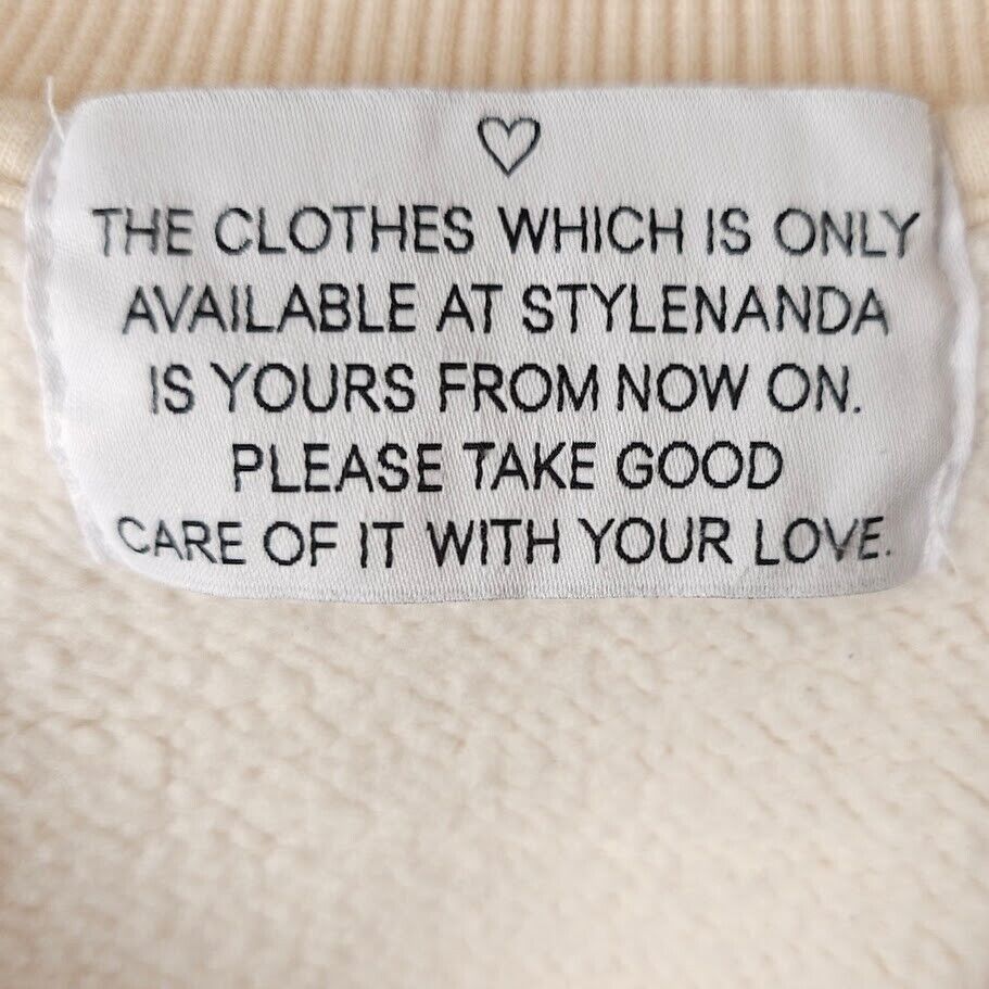 Other Stylenanda Sweatshirt Womens Size 2XL Beige Korean Size XXL / US 16-18 / IT 52-54 - 5 Thumbnail