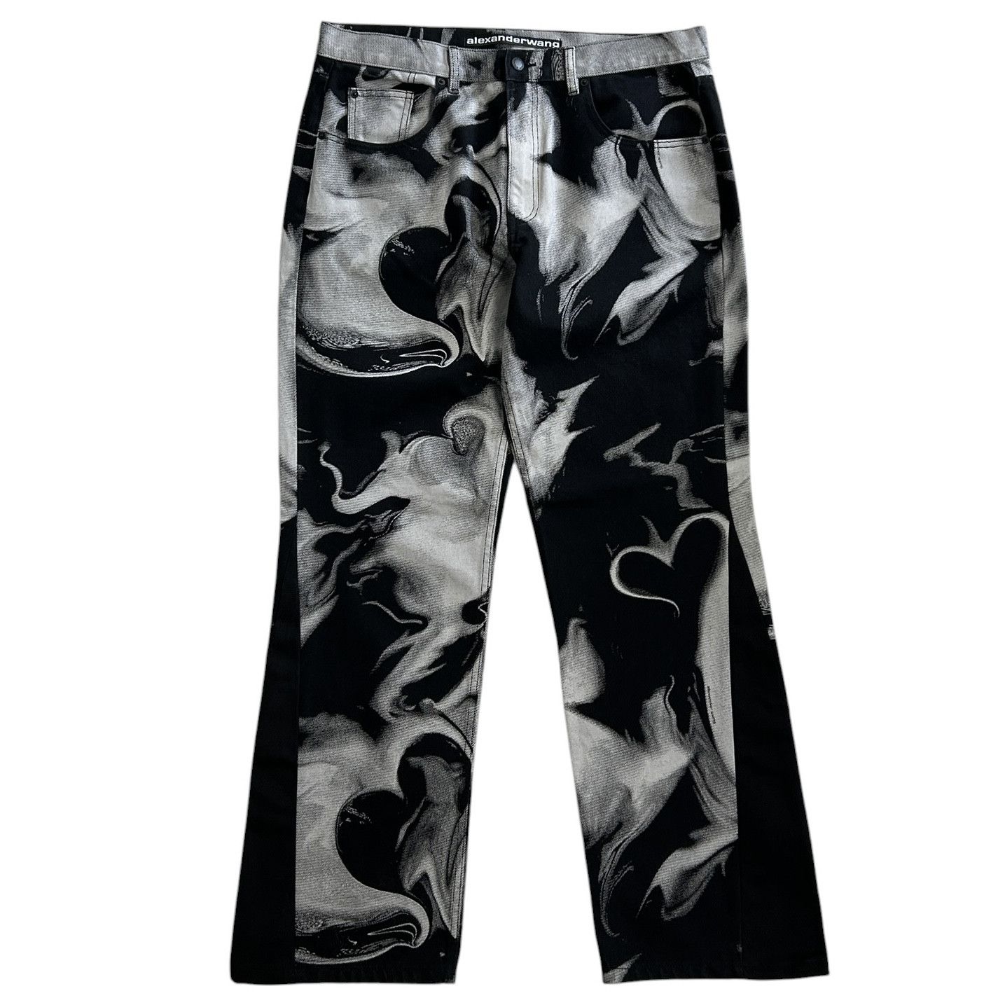 Alexander Wang Alexander Wang Smoke Print Heart Black Denim Jeans Size US 36 / EU 52 - 1 Thumbnail