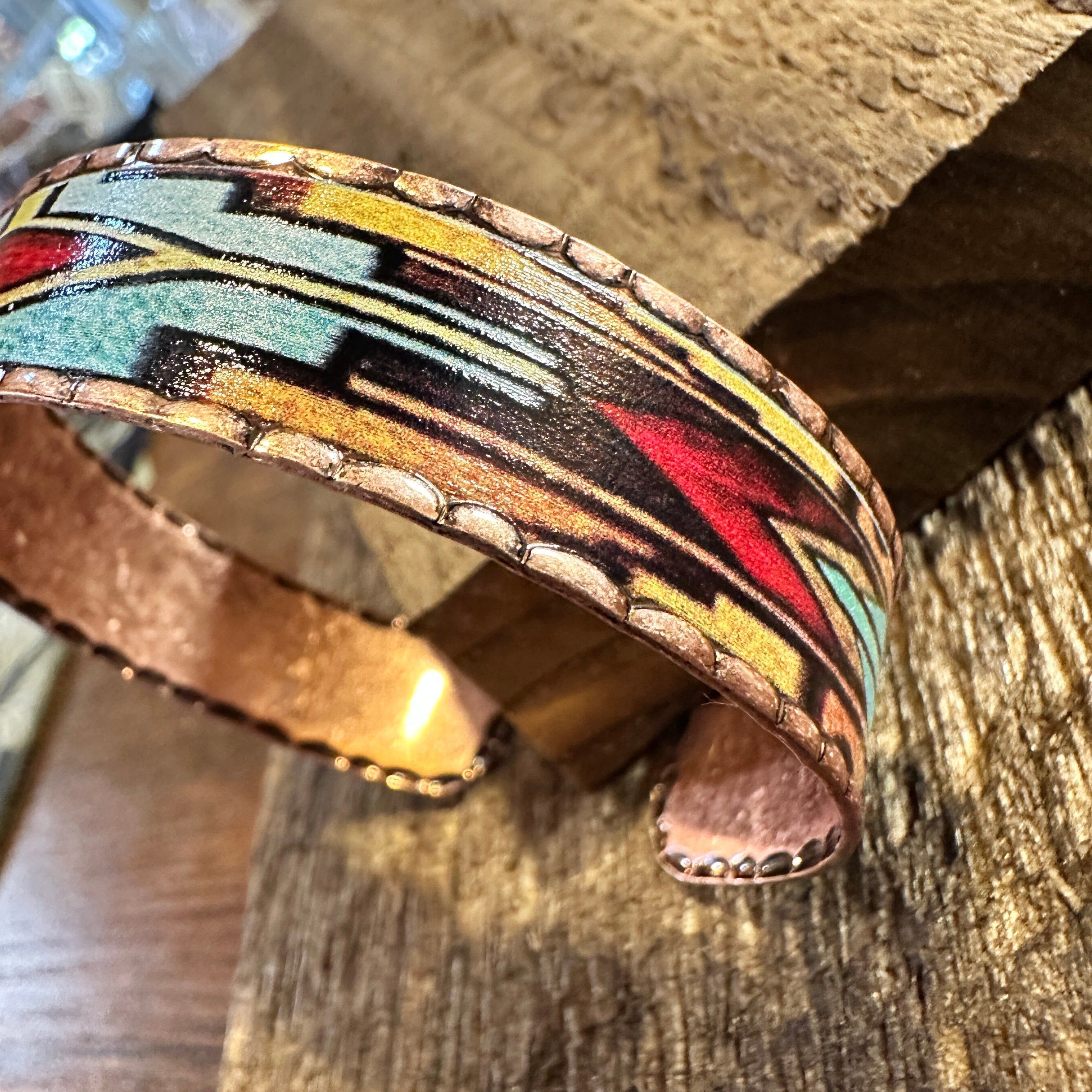 Other Handmade Boho Native American Navajo Copper Narrow Cuff Brac Size ONE SIZE - 3 Thumbnail