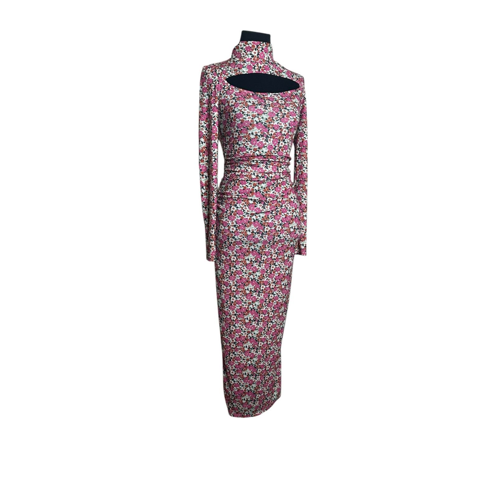 Zara Zara pink floral long sleeves maxi pencil dress size Small Size S / US 4 / IT 40 - 12 Thumbnail