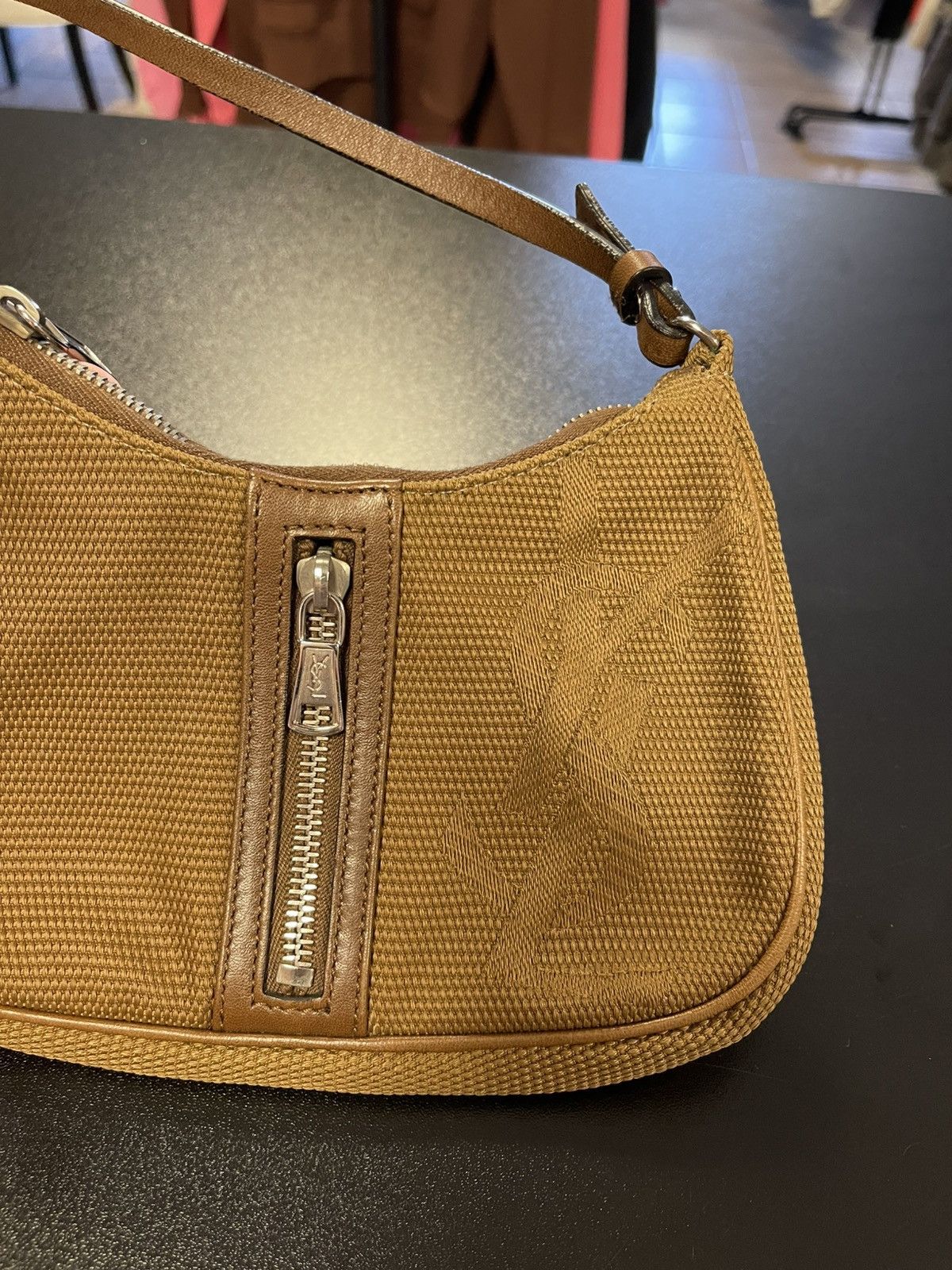Yves Saint Laurent YSL Yves Saint Laurent Embroidered Handbag Purse Brown Size ONE SIZE - 2 Thumbnail