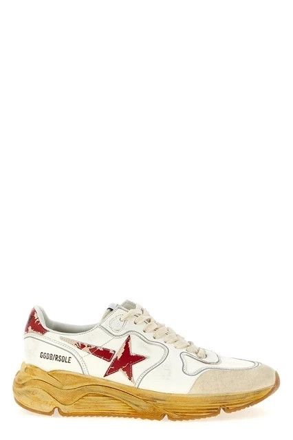GOLDEN GOOSE Running Sole Men's White/Red Sneakers New