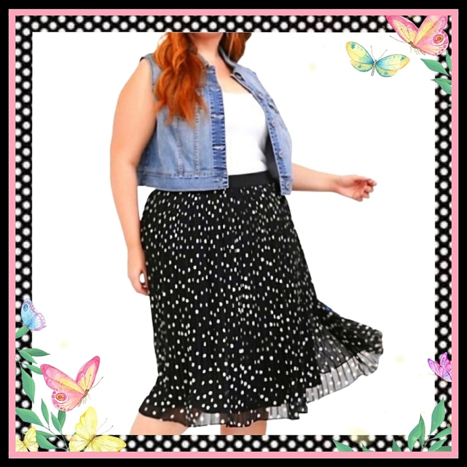 Torrid TORRID ● POLKA DOT ● BROOMSTICK PLEATED ● SKIRT 3x ● NWT Size 42" / US 20 - 1 Thumbnail