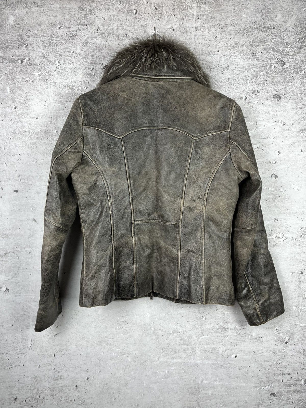 Japanese Brand Saki Japan Style Emo Goth Fur Y2K Leather Jacket Size S / US 4 / IT 40 - 4 Thumbnail