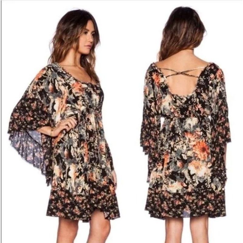 Free People Free People Heart Of Gold Babydoll Dress Size S Floral Boho Size S / US 4 / IT 40 - 1 Thumbnail