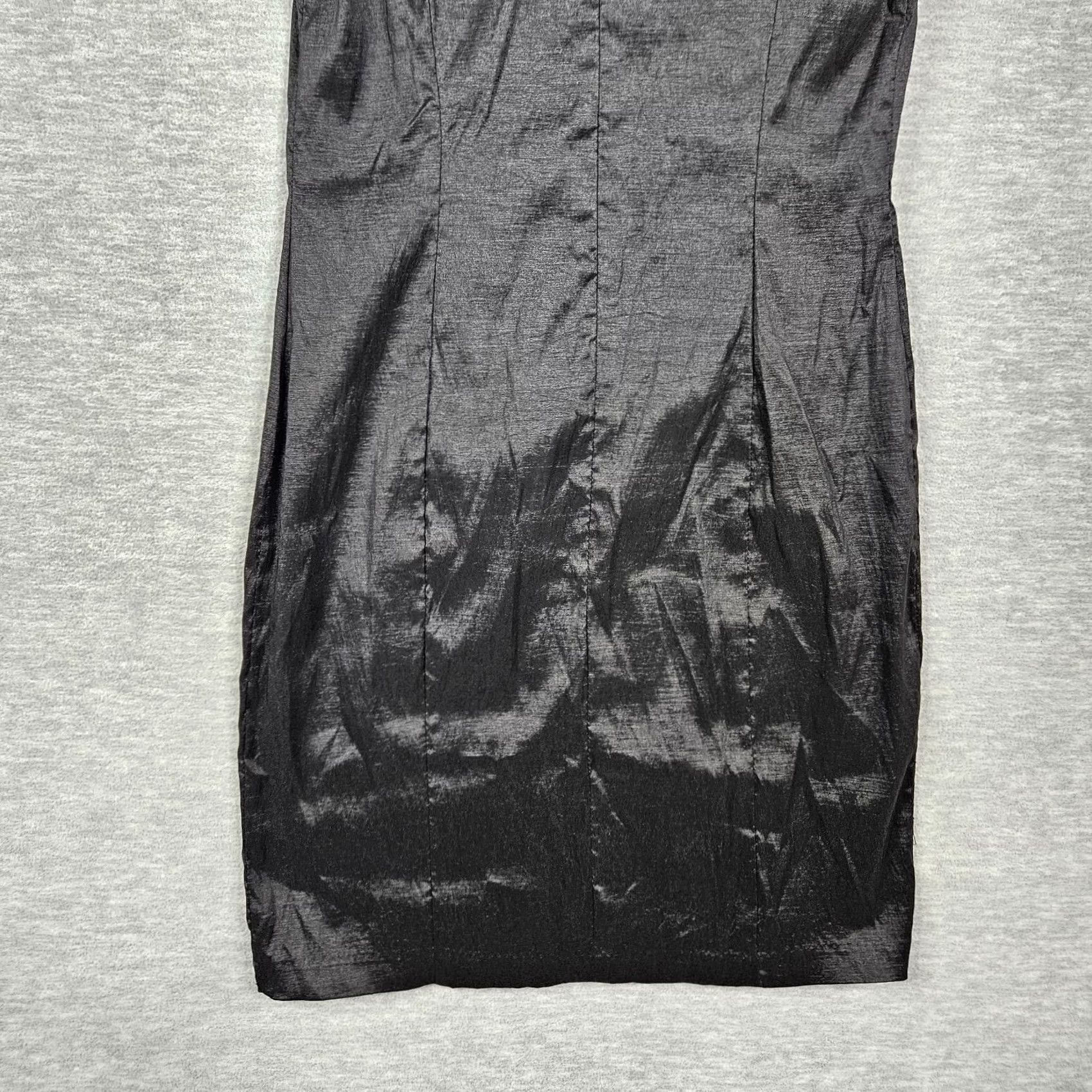 Vintage Cache Black Rosette Ruffle Shoulder Bodycon Cocktail Prom Mini Dress Size 10 Size L / US 10 / IT 46 - 7 Thumbnail