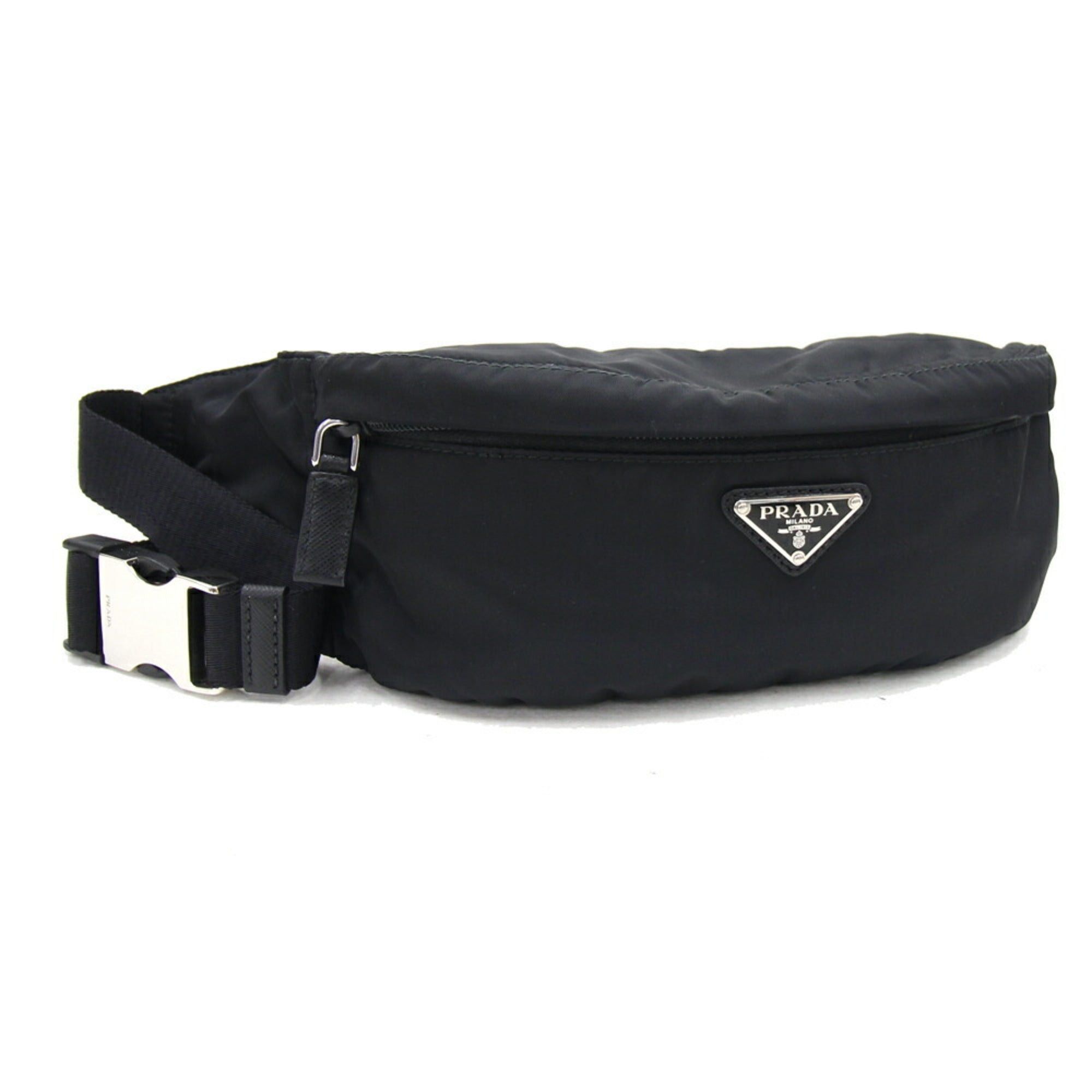 image of Prada Waist Bag 2Vl034 Black Nylon Body Pouch Belt Ladies Men, Women's