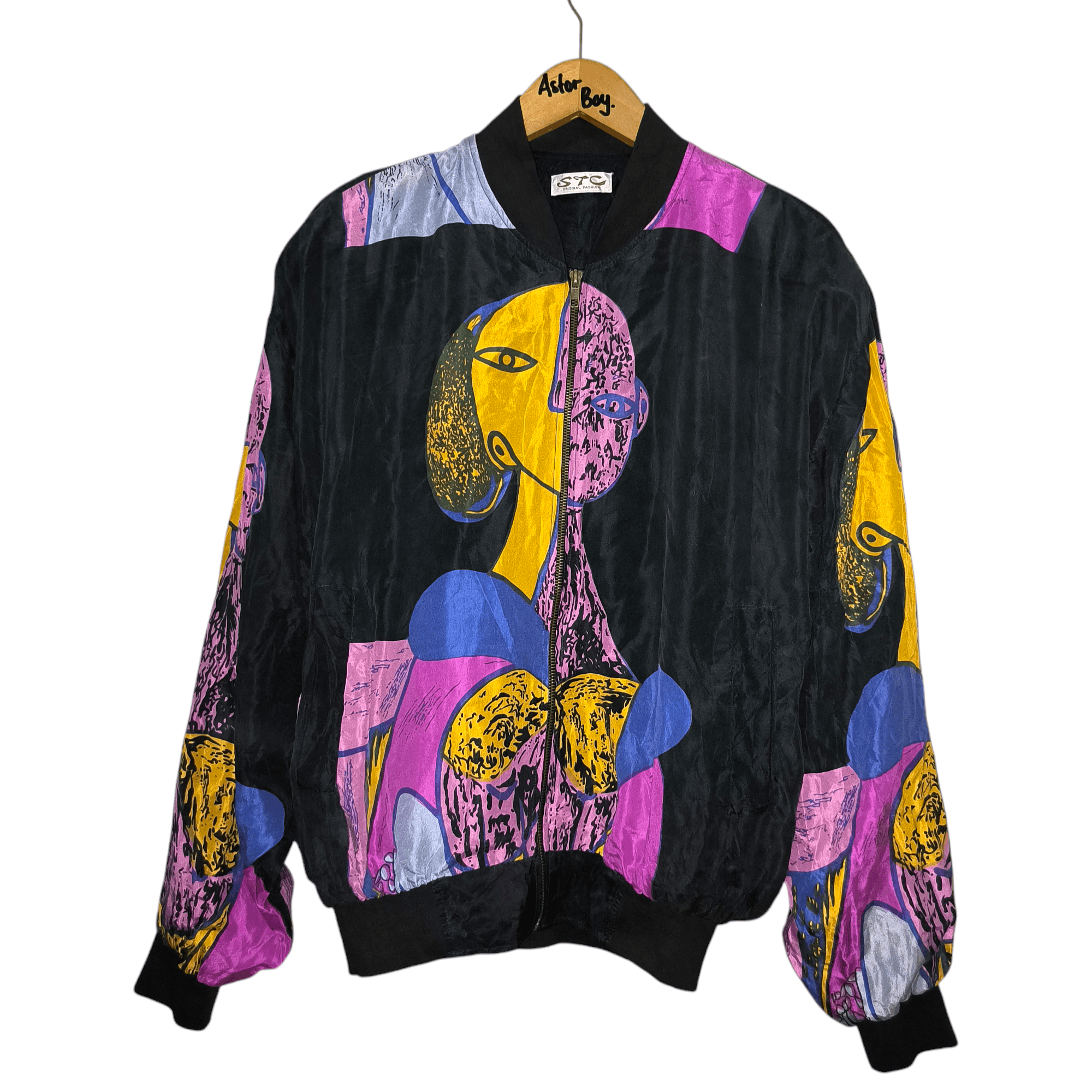 Vintage Vintage Picasso Silk Bomber Jacket Size US XL / EU 56 / 4 - 2 Thumbnail