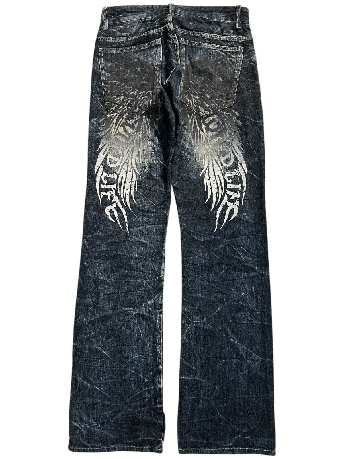 Japanese Brand × Kapital × Vintage Skull Bones wild Life Japanese Punk Denim Jeans Size US 31 - 2 Thumbnail