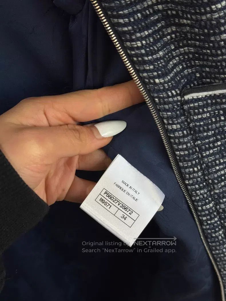 Chanel Chanel Blue navy striped lapel tweed lapel jacket Size XXS / US 00 / IT 34 - 5 Thumbnail