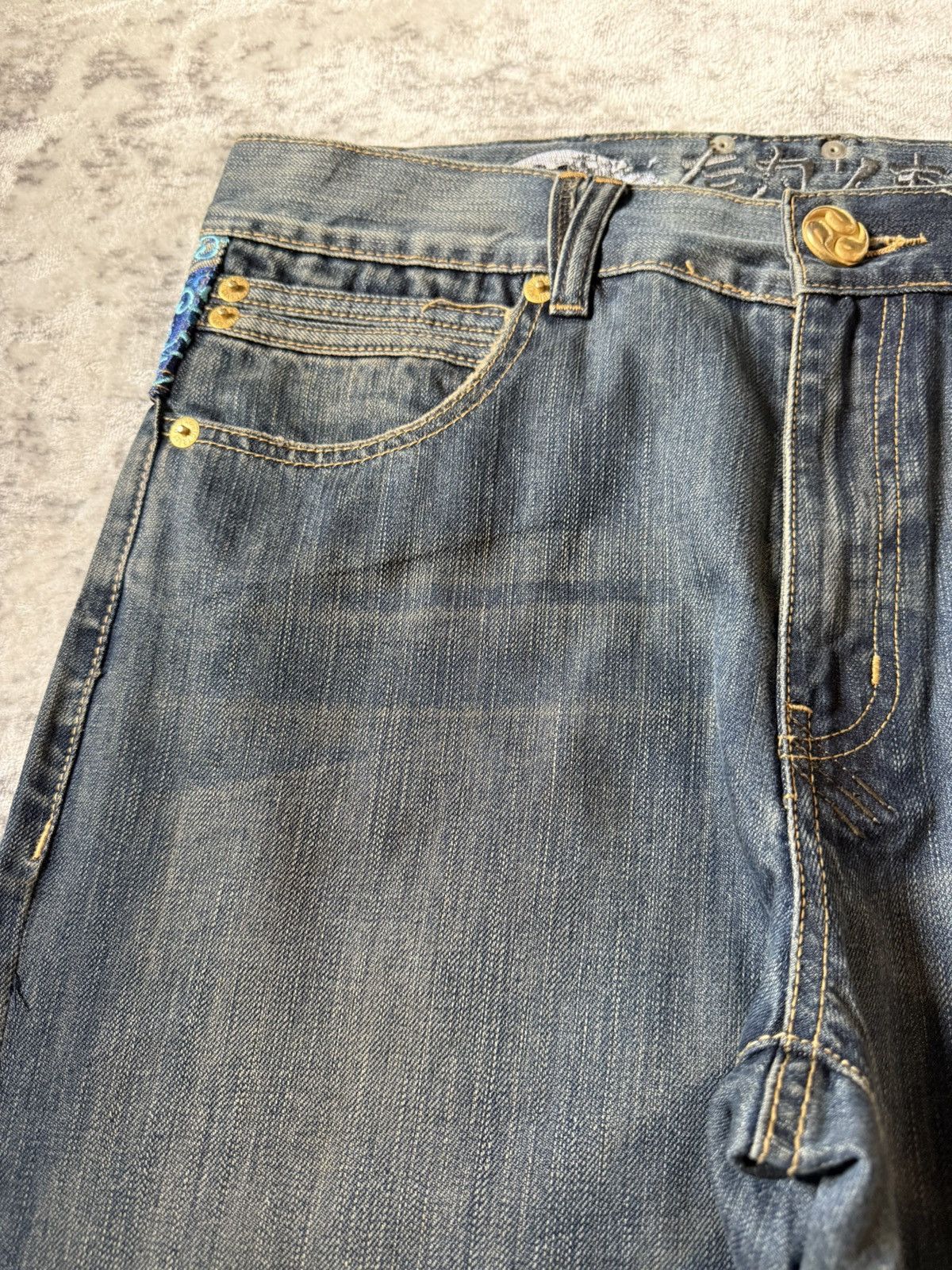 Japanese Brand Osaka Big Train Japan Over Stitch Boro Yakuza Jeans Size US 32 / EU 48 - 16 Thumbnail