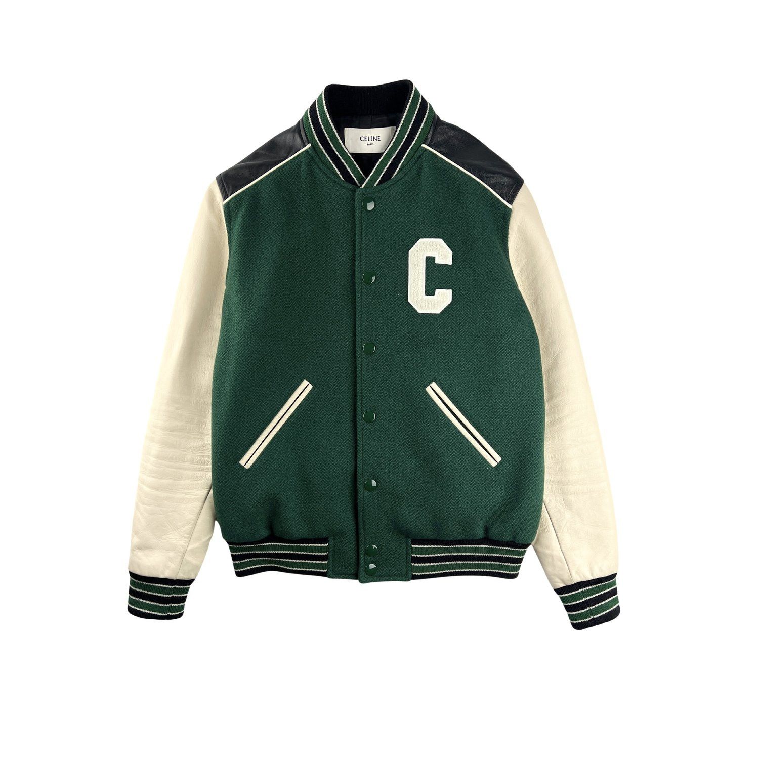 Celine Celine Green C Varsity Bomber Jacket Size US S / EU 44-46 / 1 - 3 Thumbnail