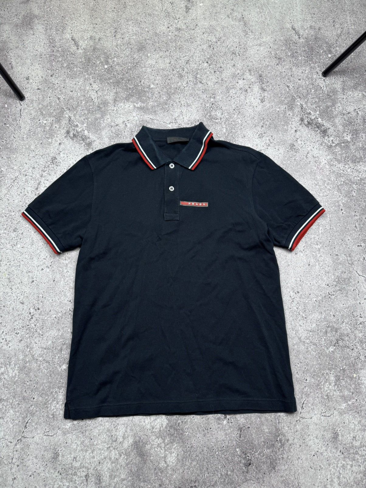 Designer × Luxury × Prada 💫💥00s Prada sport red tab polo shirt